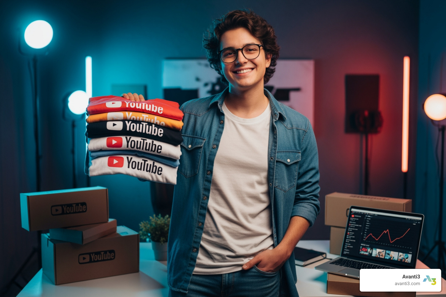 Creator with branded merchandise - youtube earnings from shorts