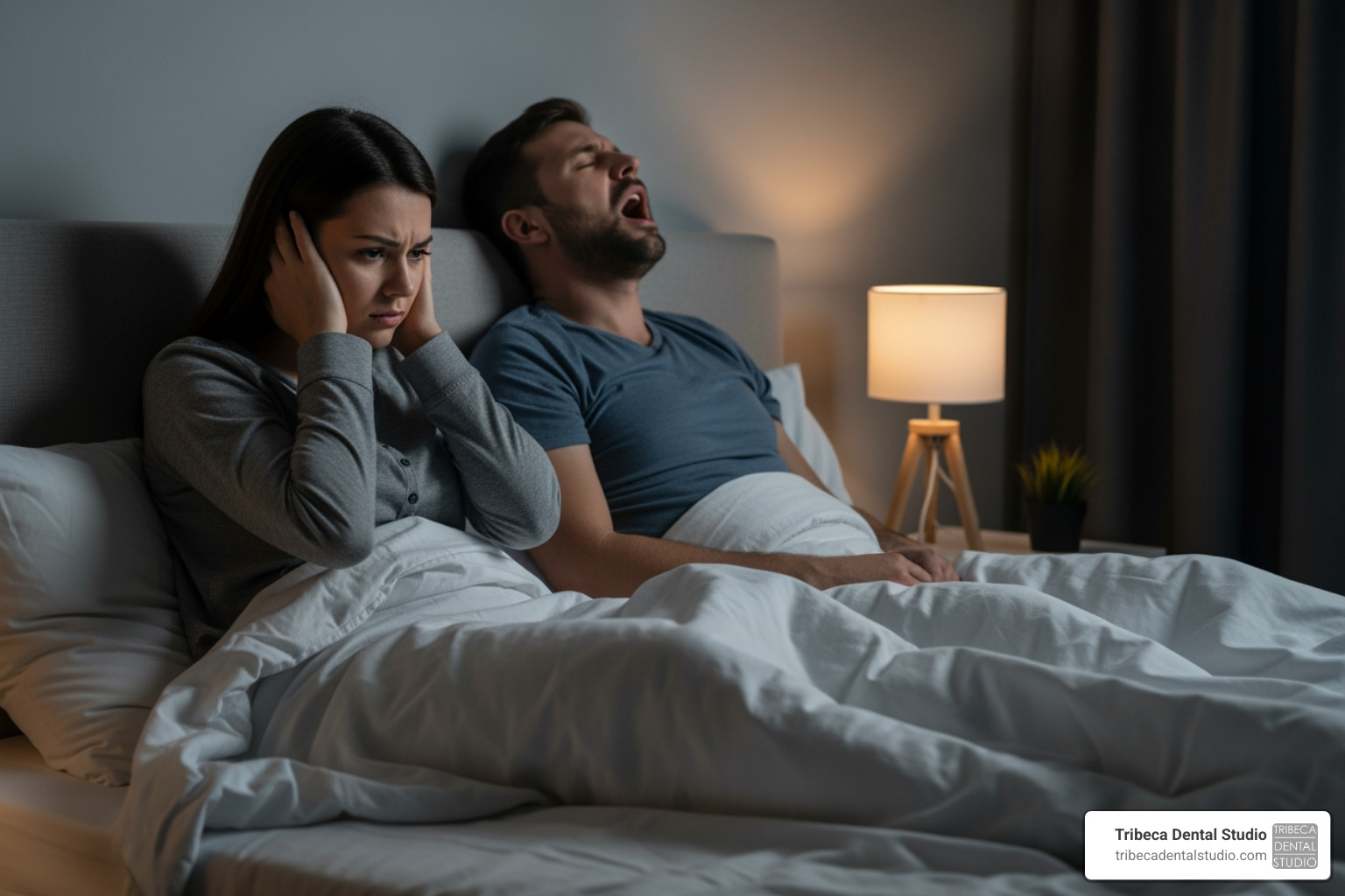 frustrated partner next to a loud snorer - obstructive sleep apnea frustrated partner next to a loud snorer - obstructive sleep apnea