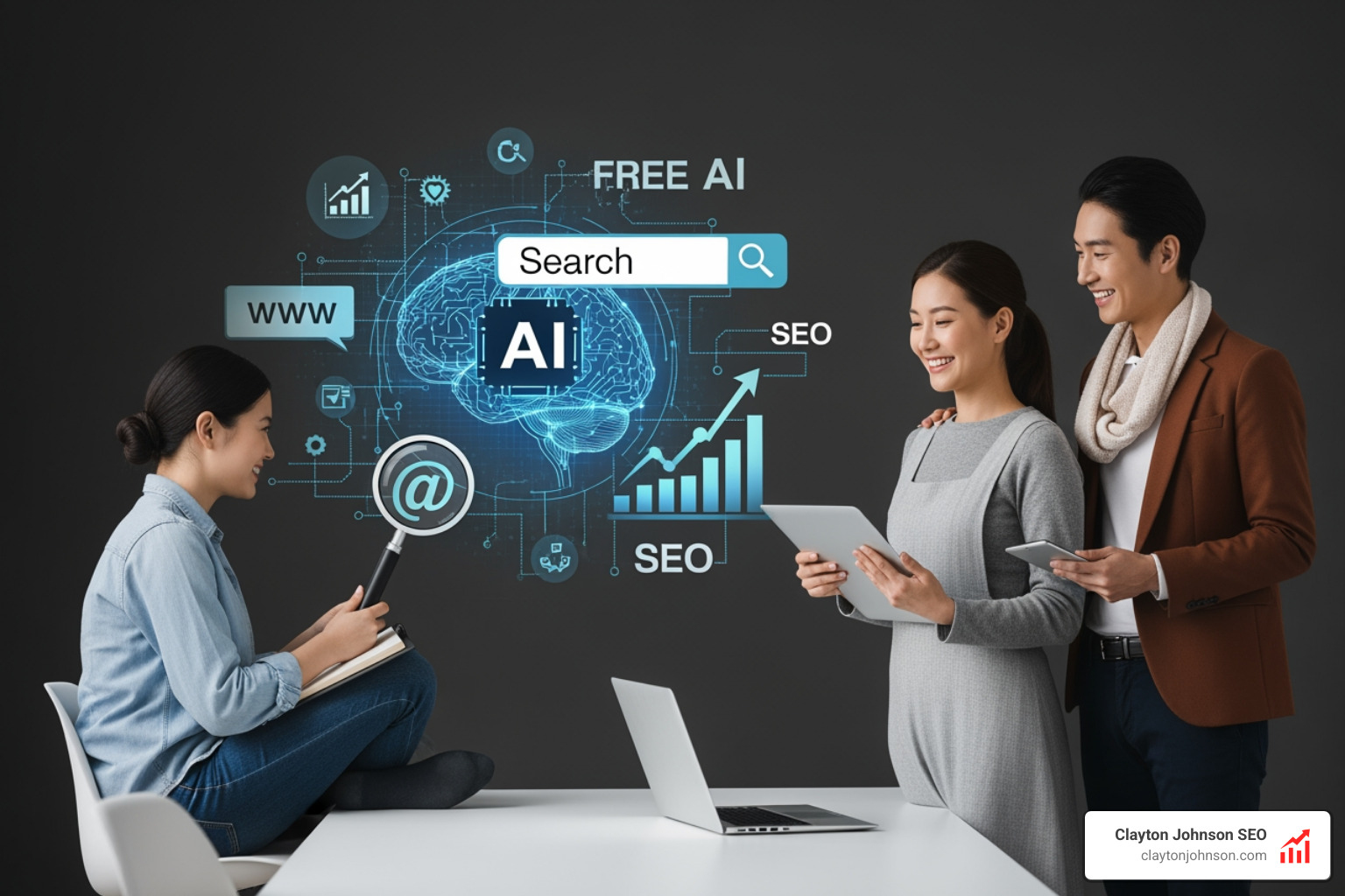 Graphic showing a Google AI Overview and how content is cited - Free AI SEO optimizer