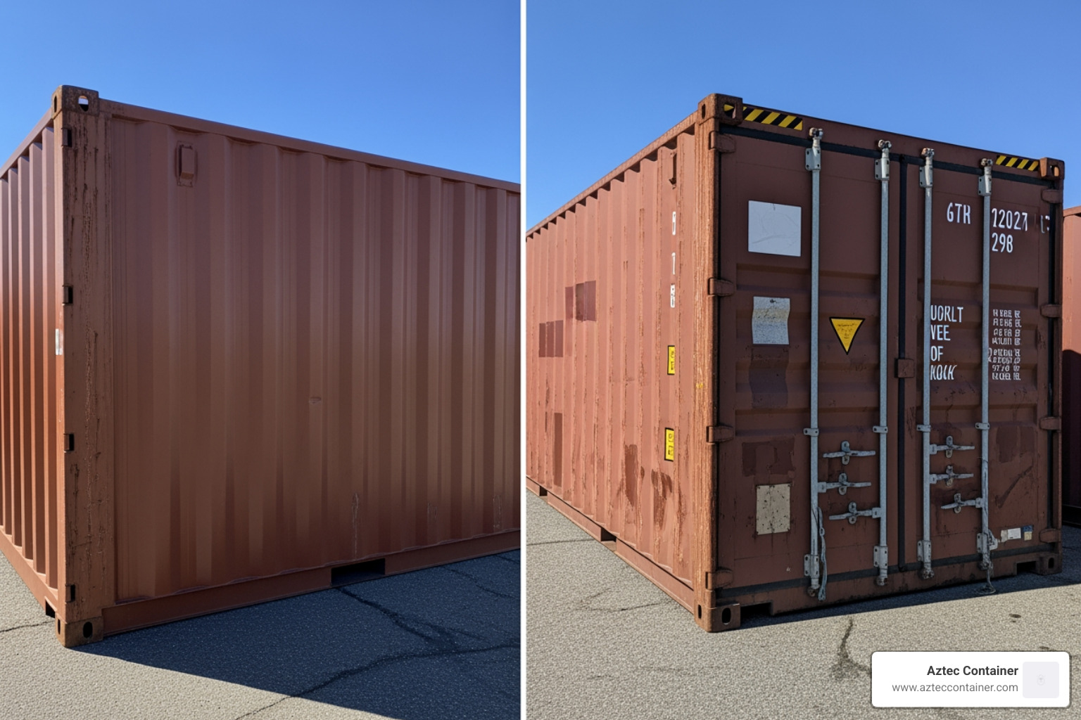 Comparing new one-trip container with used container condition - 20ft shipping container new