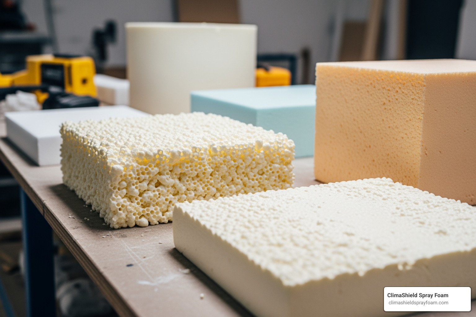 spray foam insulation material samples - roof insulation