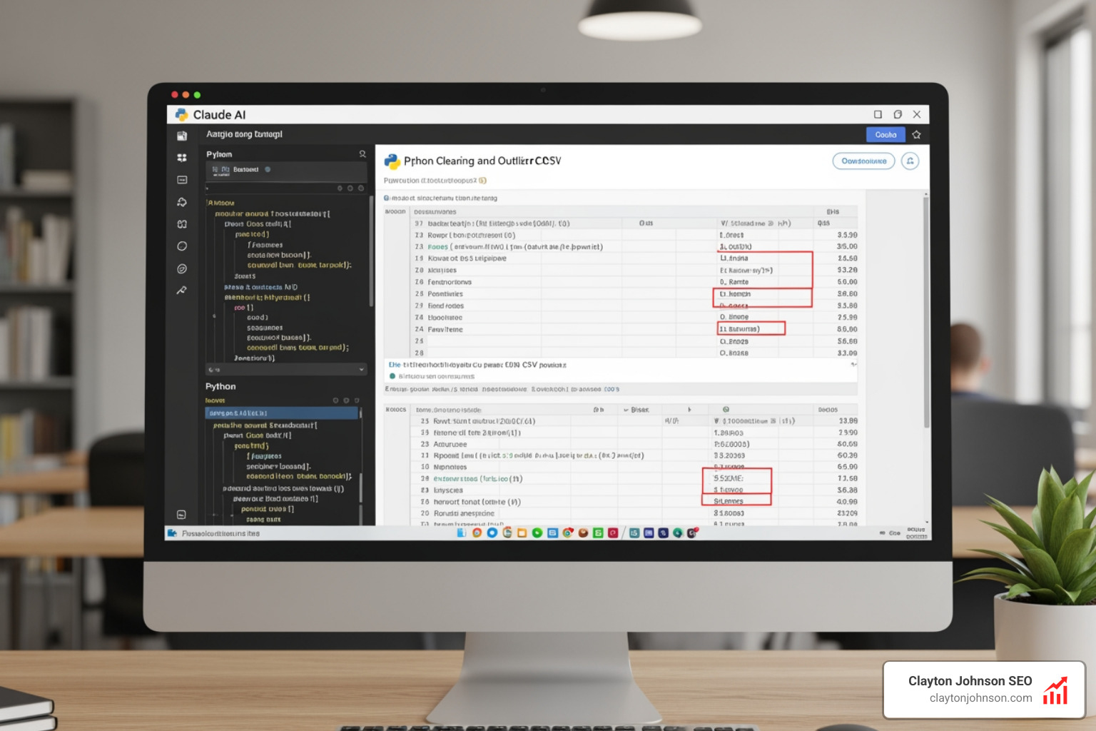 Claude Code performing pandas data cleaning and outlier detection on a CSV file - Advanced Claude coding tips