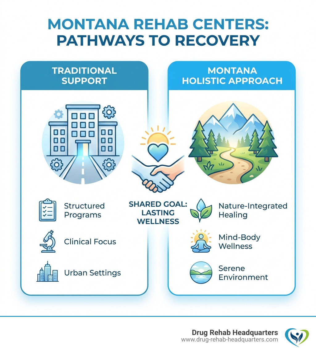 Montana mountain landscape with recovery center - Montana Rehab Centers