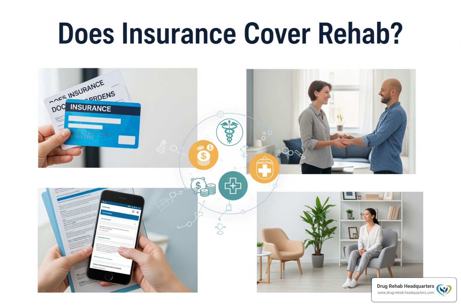 various health insurance cards from major providers - Does Insurance Cover Rehab