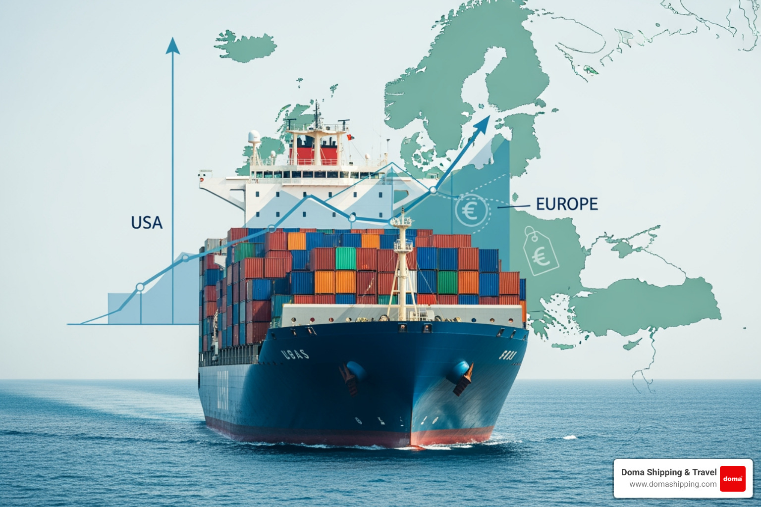 20ft and 40ft containers at a terminal in the United States, ready for loading onto an ocean carrier - container from usa to europe price