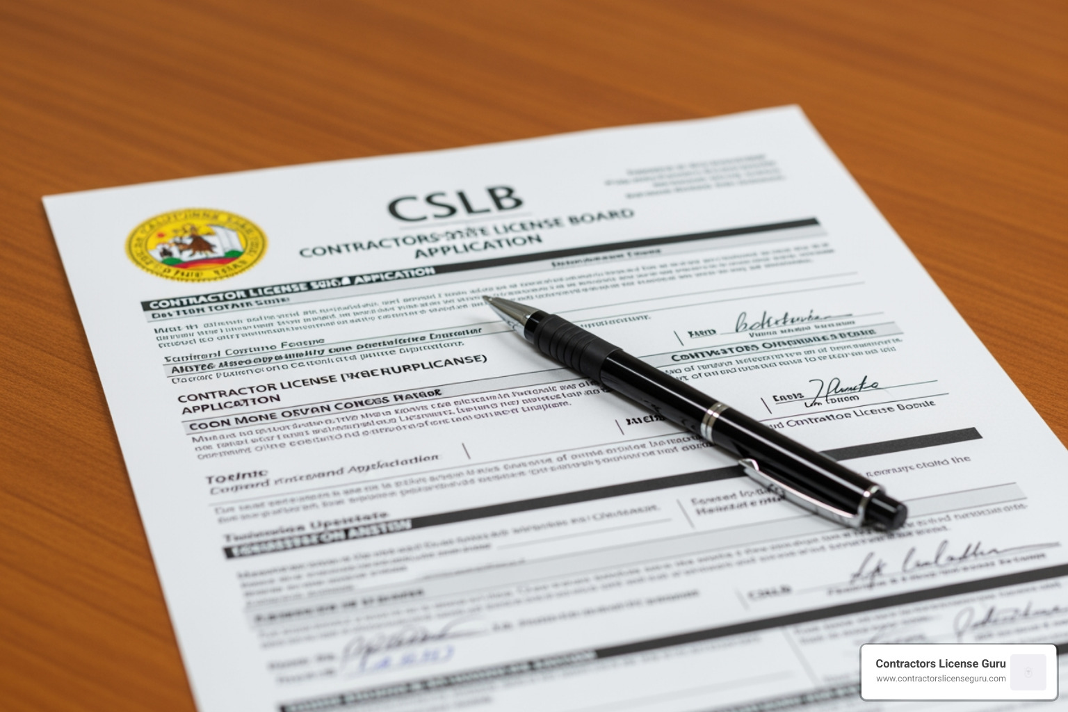 CSLB application form - california contractor exam prep