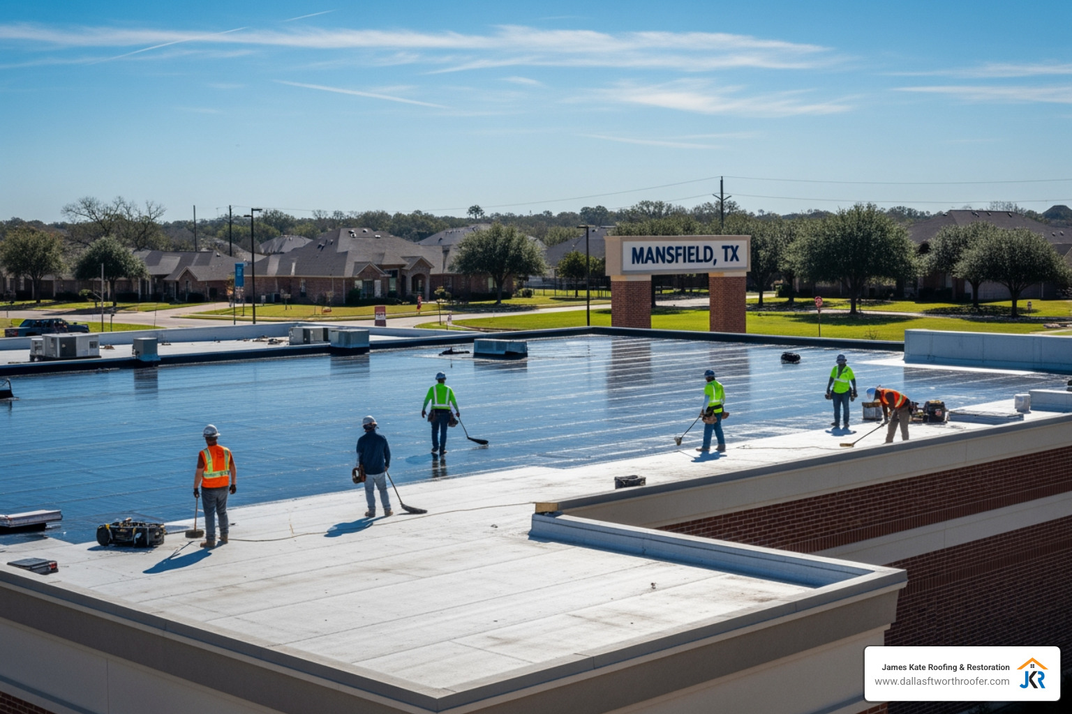 completed commercial roofing project in Mansfield, TX - roofing services company completed commercial roofing project in Mansfield, TX - roofing services company