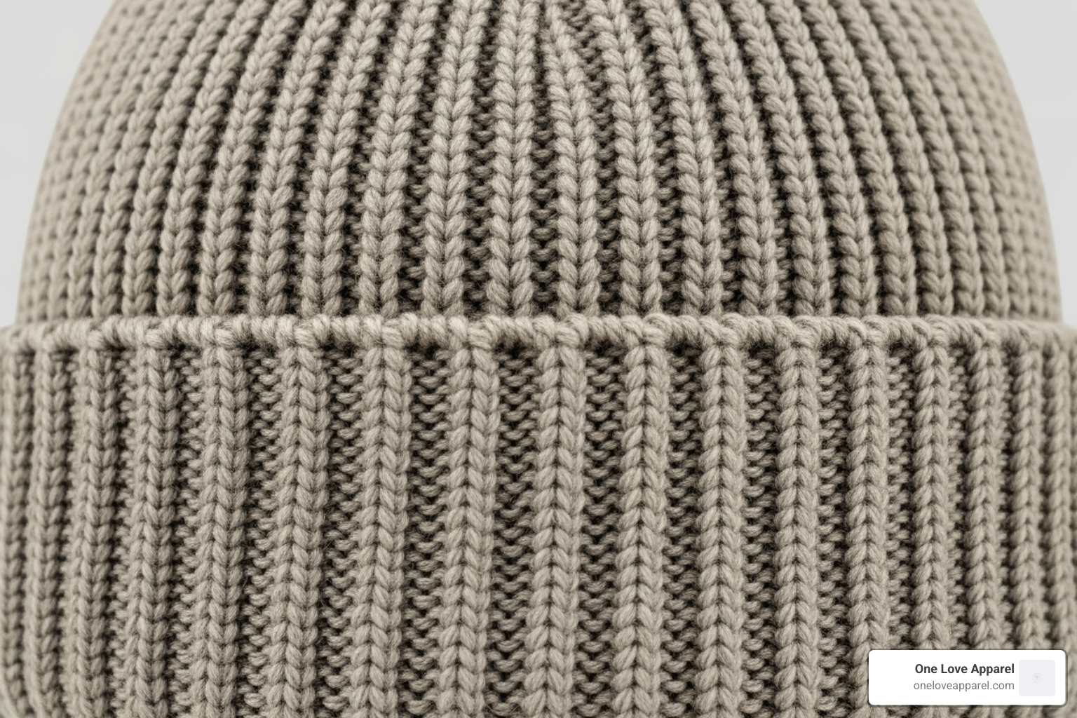 Close-up of ribbed acrylic beanie texture showing the tight knit and soft fibers - los angeles beanie