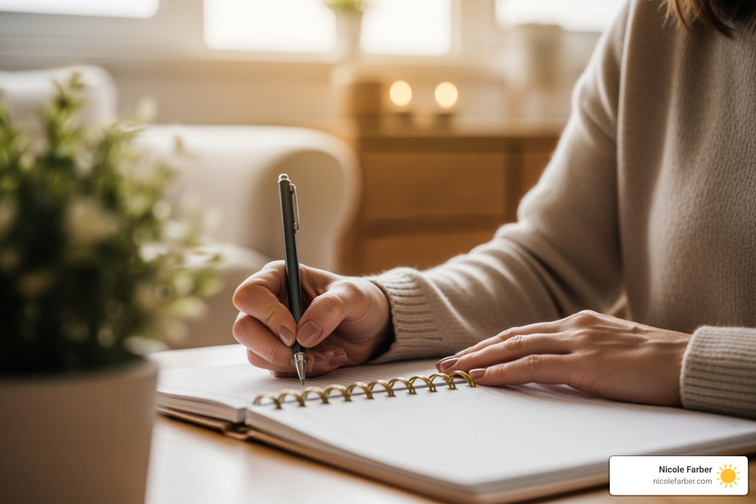 mother writing goals in planner - goal setting for moms