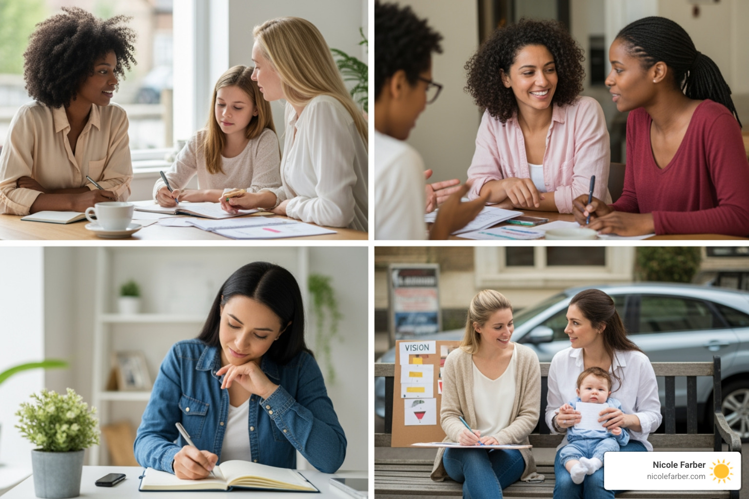 Vision board with "I AM" statements - goal setting for moms