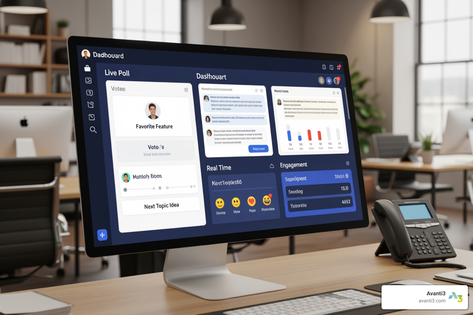 interactive dashboard featuring live polls and chat - digital audience engagement solution