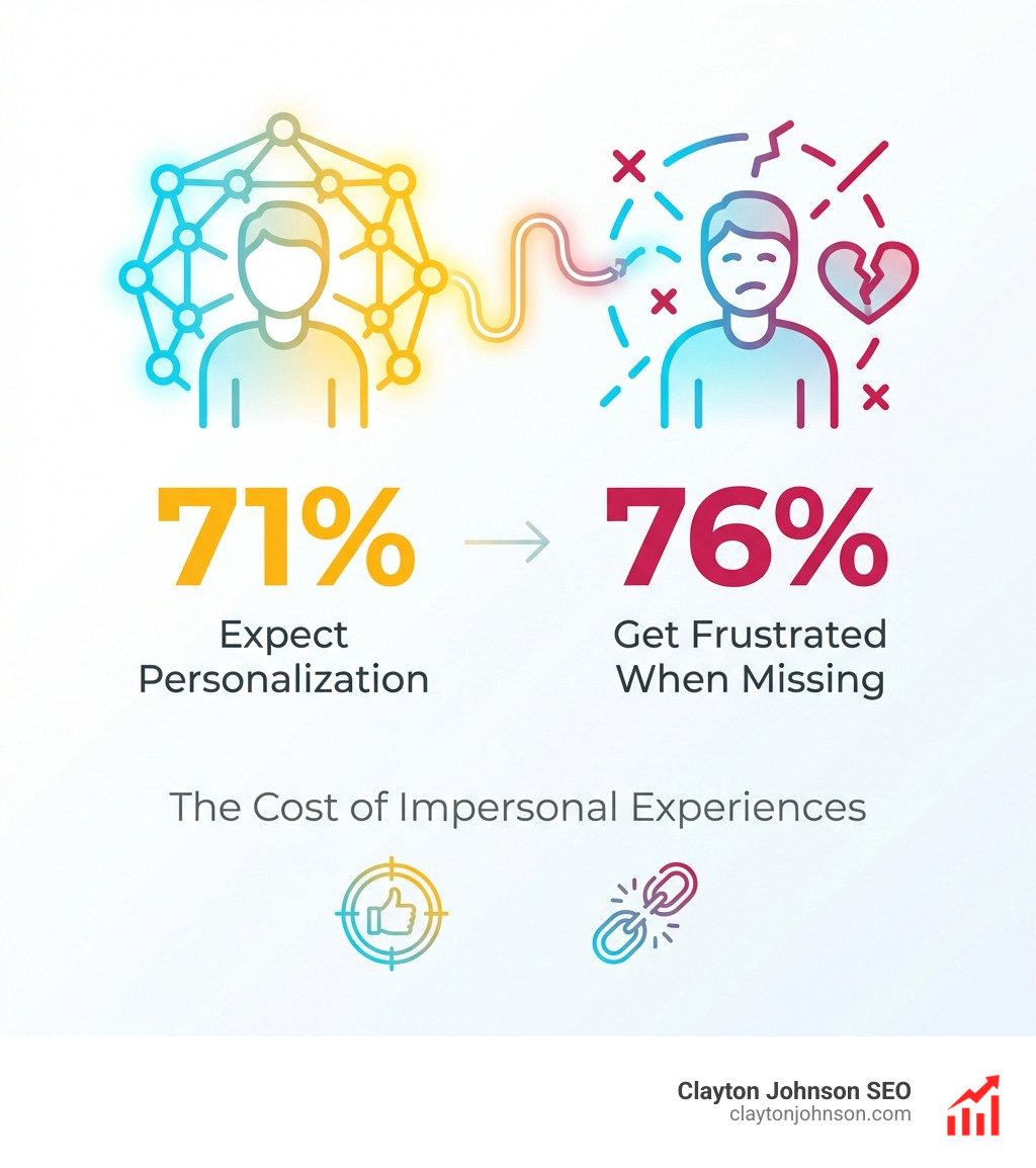 infographic showing that 71 percent of consumers expect personalization and 76 percent get frustrated when they do not get it - customer experience roadmap template infographic infographic showing that 71 percent of consumers expect personalization and 76 percent get frustrated when they do not get it - customer experience roadmap template infographic