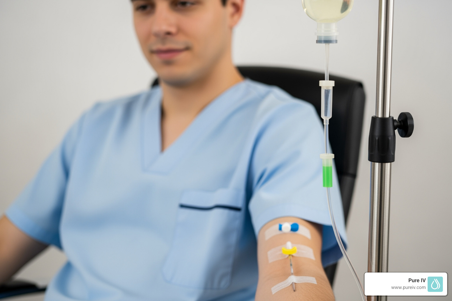 Patient Using a Hangover Recovery IV 