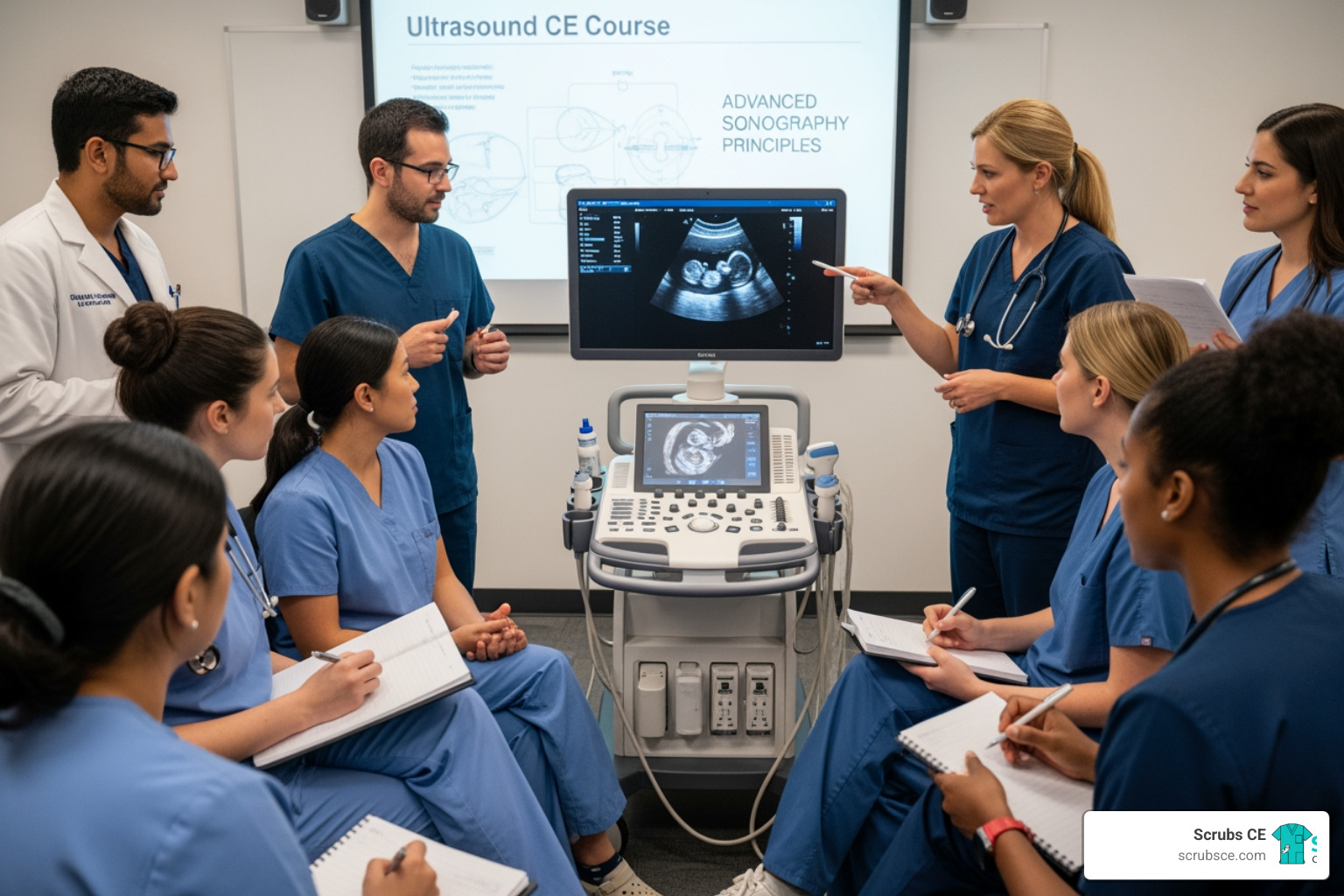 laptop showing an ultrasound e-learning module - ultrasound ce courses laptop showing an ultrasound e-learning module - ultrasound ce courses