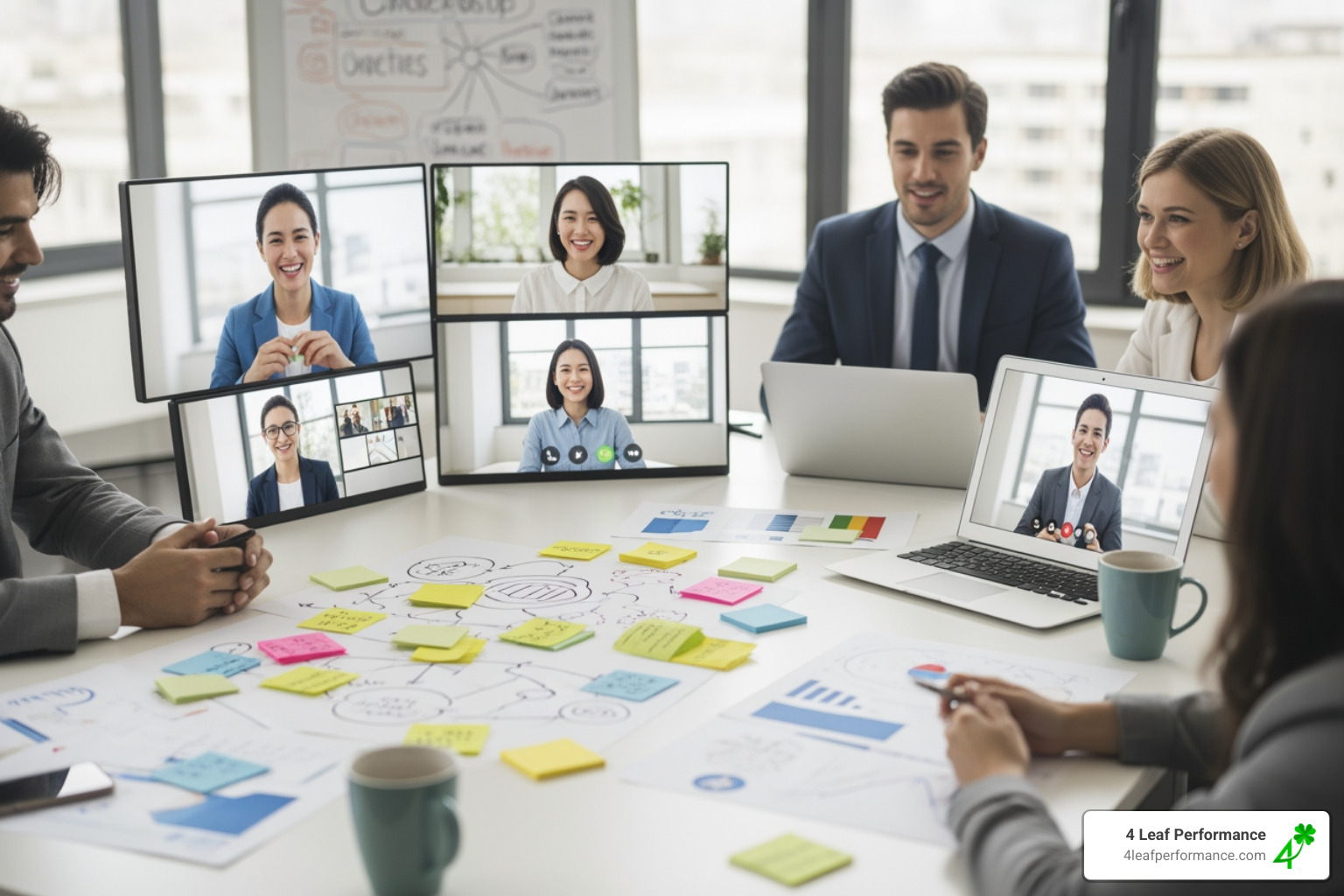 digital workshop with sticky notes and remote participants - virtual leadership training digital workshop with sticky notes and remote participants - virtual leadership training