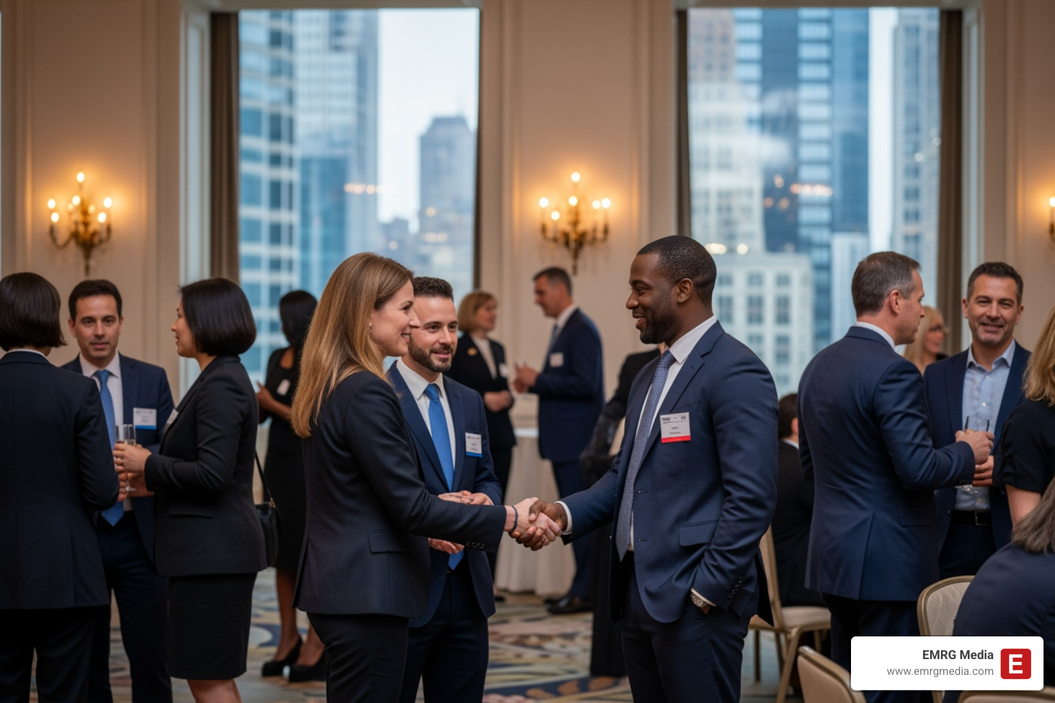 A diverse group of professionals networking at a high-end corporate event in New York City - event coordinator price list A diverse group of professionals networking at a high-end corporate event in New York City - event coordinator price list