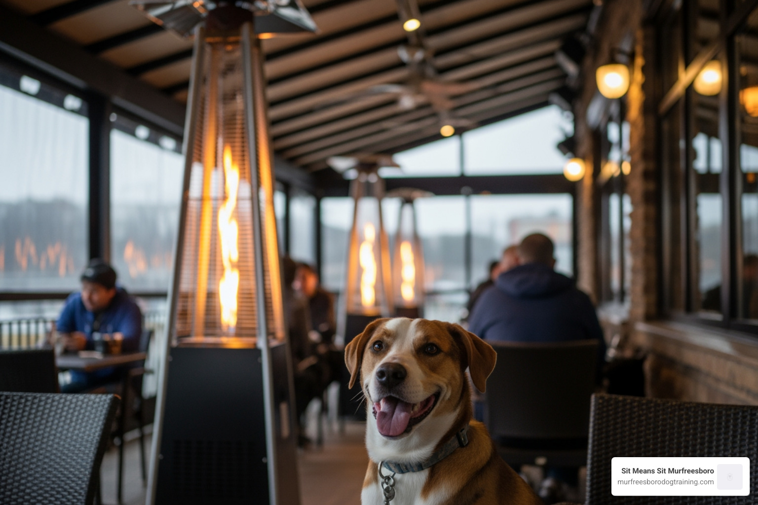 dog on a heated patio - dog-friendly restaurants murfreesboro tn