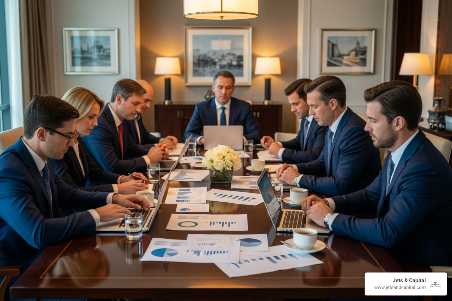 A strategic roundtable discussion featuring high-net-worth investors and family office principals discussing market trends and deal flow in a private, high-end setting - investor networking events