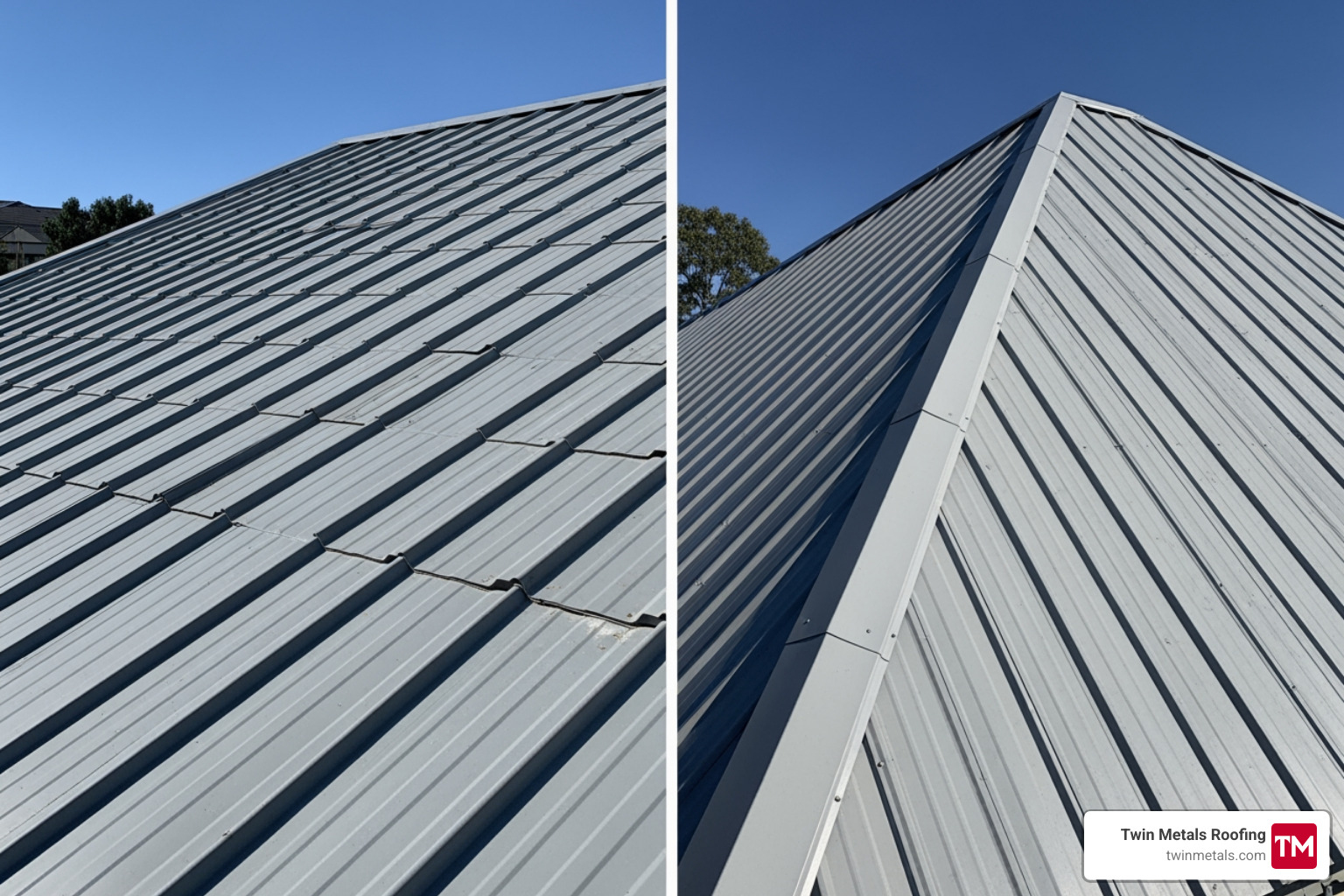 comparison of corrugated metal panels and standing seam metal roofing profiles - types of metal residential roofing