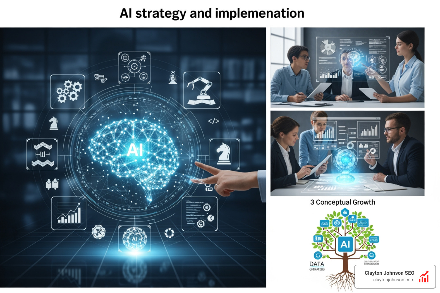 A 90-day calendar showing phases: Month 1 - Assessment & Setup, Month 2 - Training & Adoption, Month 3 - Measurement & Scaling - AI strategy and implementation A 90-day calendar showing phases: Month 1 - Assessment & Setup, Month 2 - Training & Adoption, Month 3 - Measurement & Scaling - AI strategy and implementation