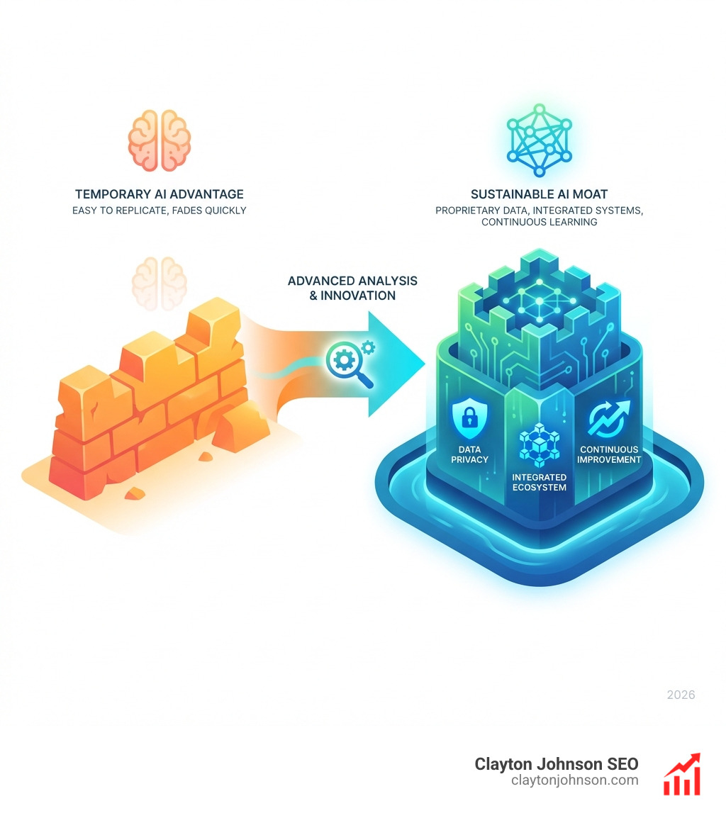 Desert mirage representing temporary competitive advantages - advanced ai moat analysis