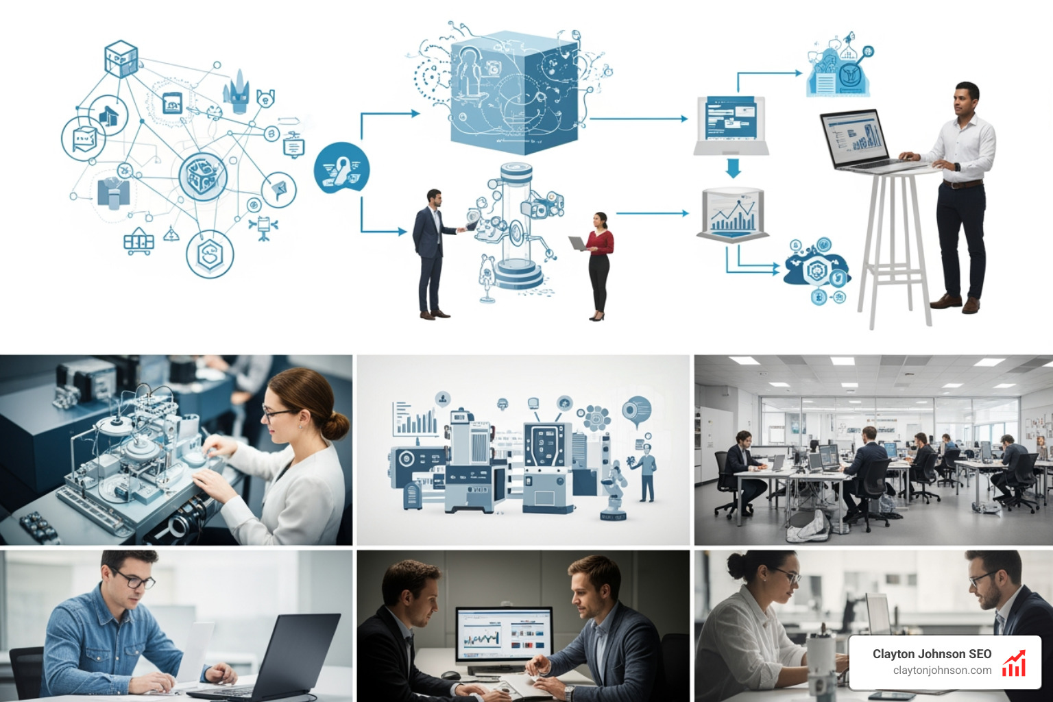 Comparison between RPA and AI showing RPA as the "hands" that do and AI as the "brain" that thinks - intelligent automation tools