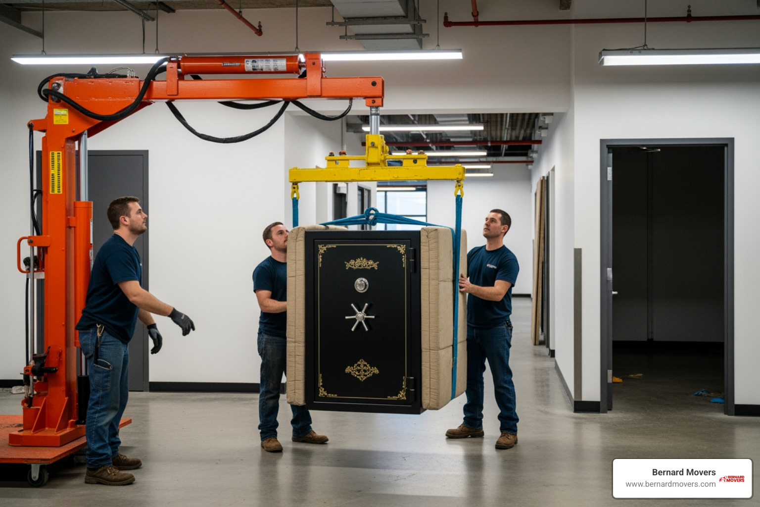 Specialized hydraulic lifting equipment used for heavy safes - Commercial safe movers Specialized hydraulic lifting equipment used for heavy safes - Commercial safe movers