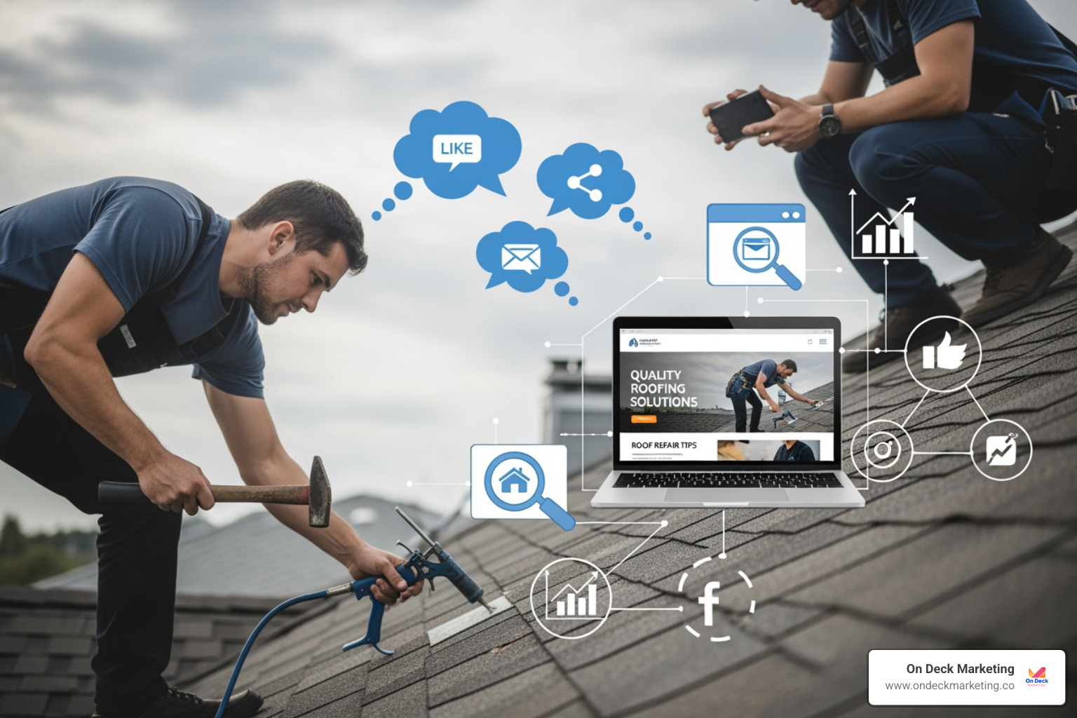 A homeowner sitting in a living room, using a tablet to research different roofing materials and looking at local contractor reviews - roofer content marketing plan A homeowner sitting in a living room, using a tablet to research different roofing materials and looking at local contractor reviews - roofer content marketing plan