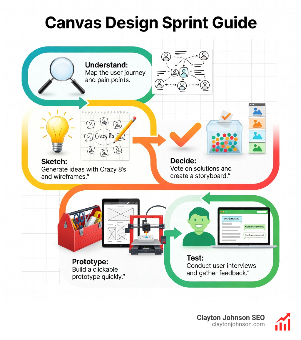digital whiteboard with a design sprint template - Canvas design sprint guide digital whiteboard with a design sprint template - Canvas design sprint guide