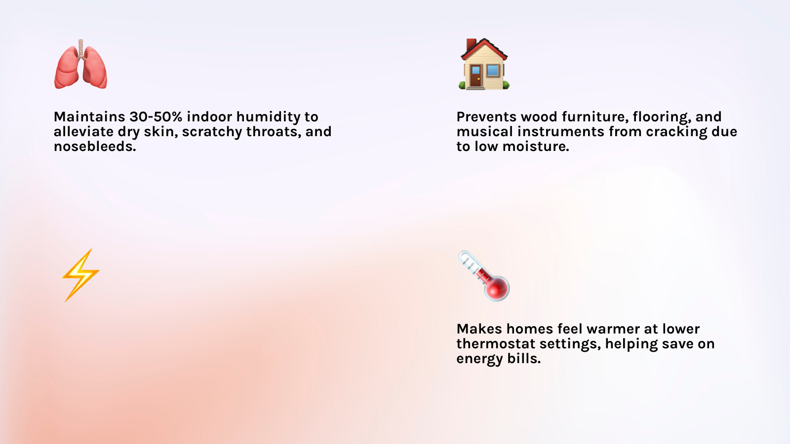 Infographic detailing the benefits, types, and cost of central HVAC humidifiers for improved home comfort and health - central hvac humidifier infographic 4_facts_emoji_light-gradient