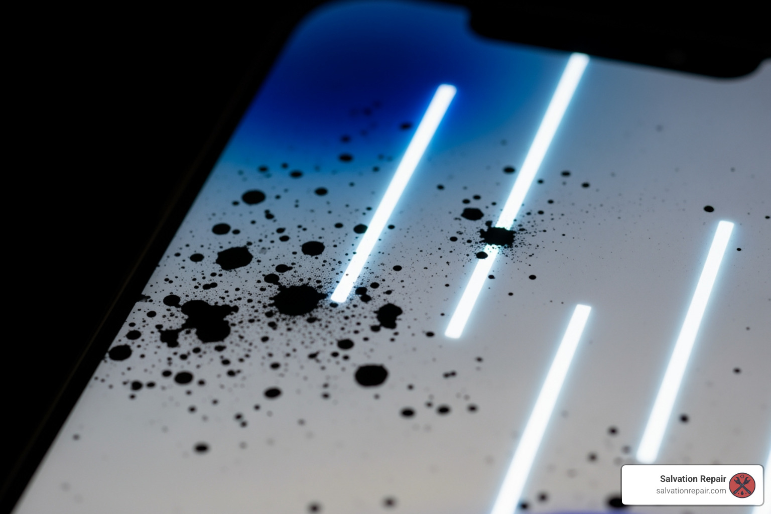 OLED bleeding and touch issues on a smartphone screen - iPhone 13 screen repair