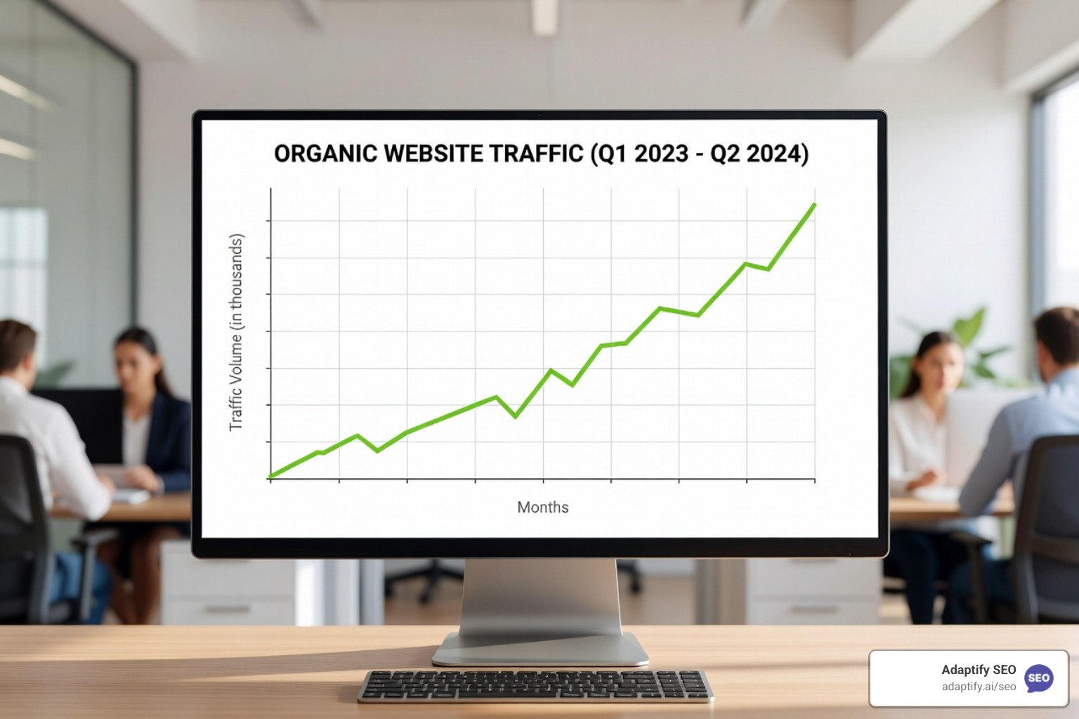 graph showing upward-trending organic traffic - Automated Link Building