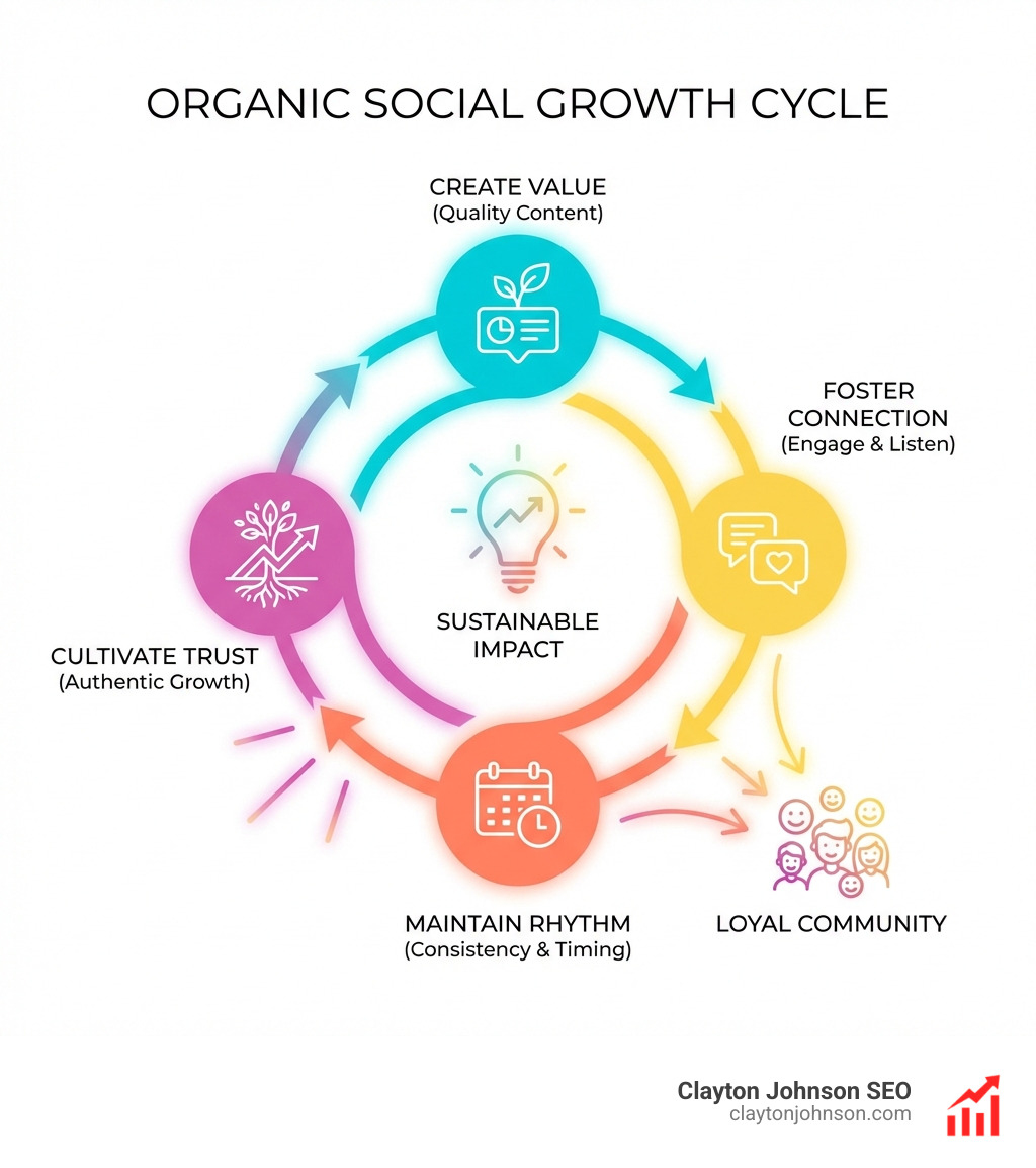 A visual representation of a social media content calendar, showing a balanced mix of educational, entertaining, and promotional content across different days of the week. The image highlights the importance of consistency and planning to avoid content burnout. - organic social media marketing strategy