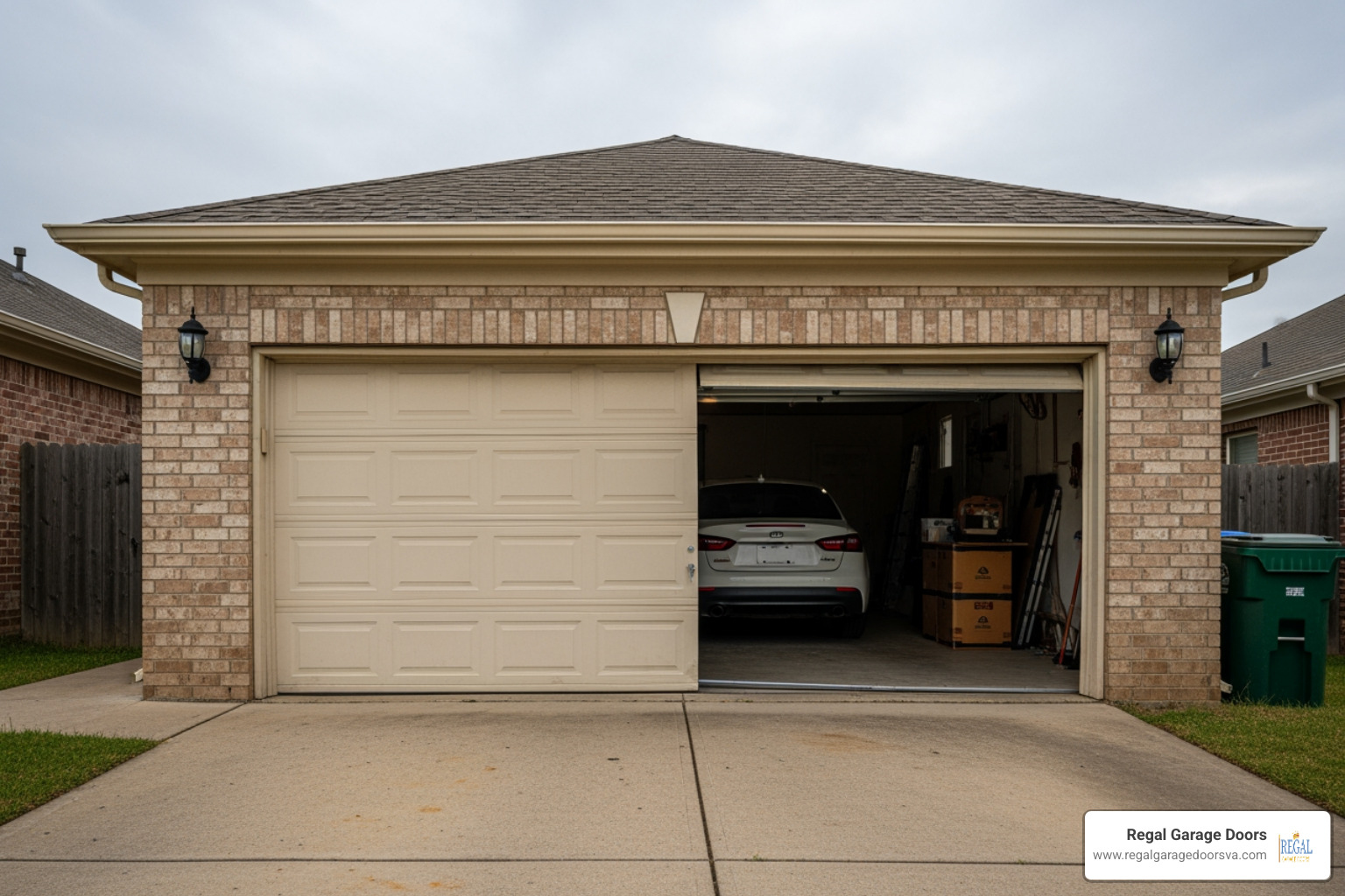 crooked garage door - installing new garage door springs