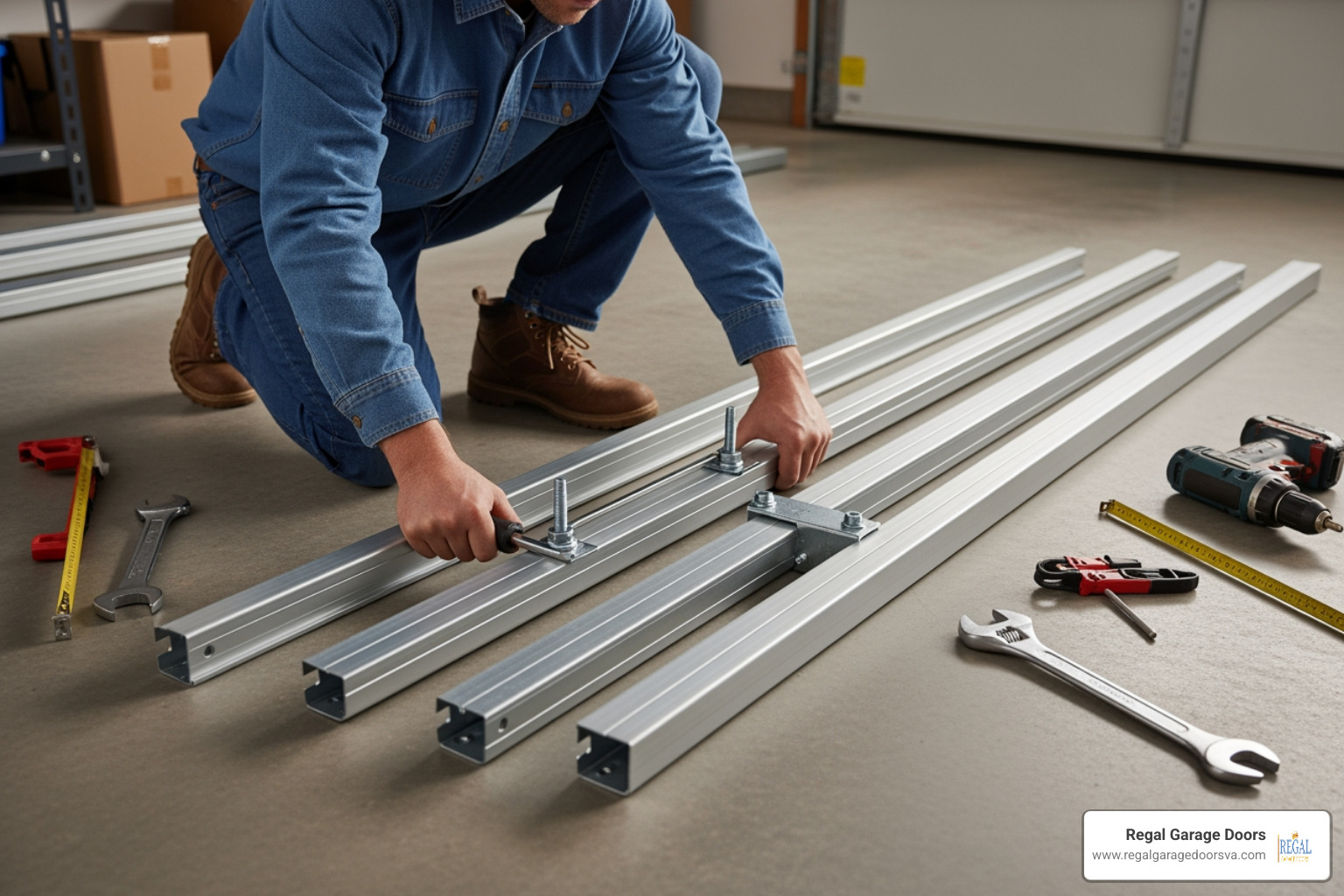 assembling the garage door opener rail on the floor - how to install garage door opener by yourself assembling the garage door opener rail on the floor - how to install garage door opener by yourself