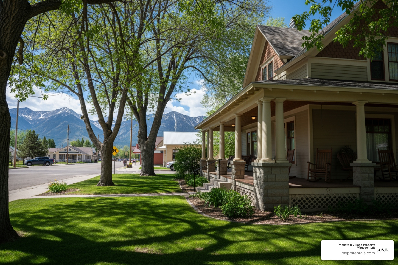 Historic craftsman home in downtown Three Forks with a large porch and mature trees - three forks mt rentals