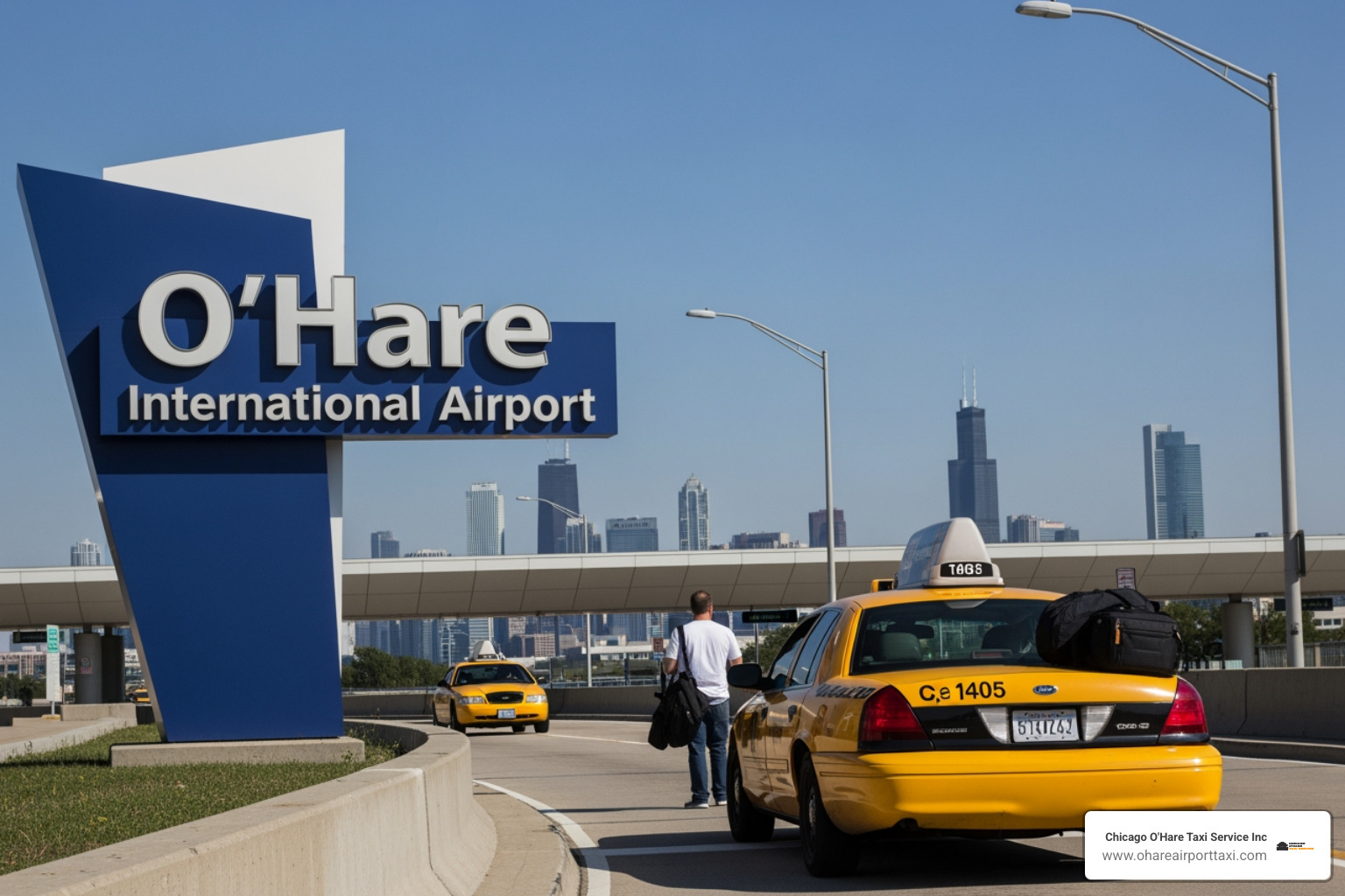 Official taxi signage at ORD - O'Hare airport cab ride Official taxi signage at ORD - O'Hare airport cab ride