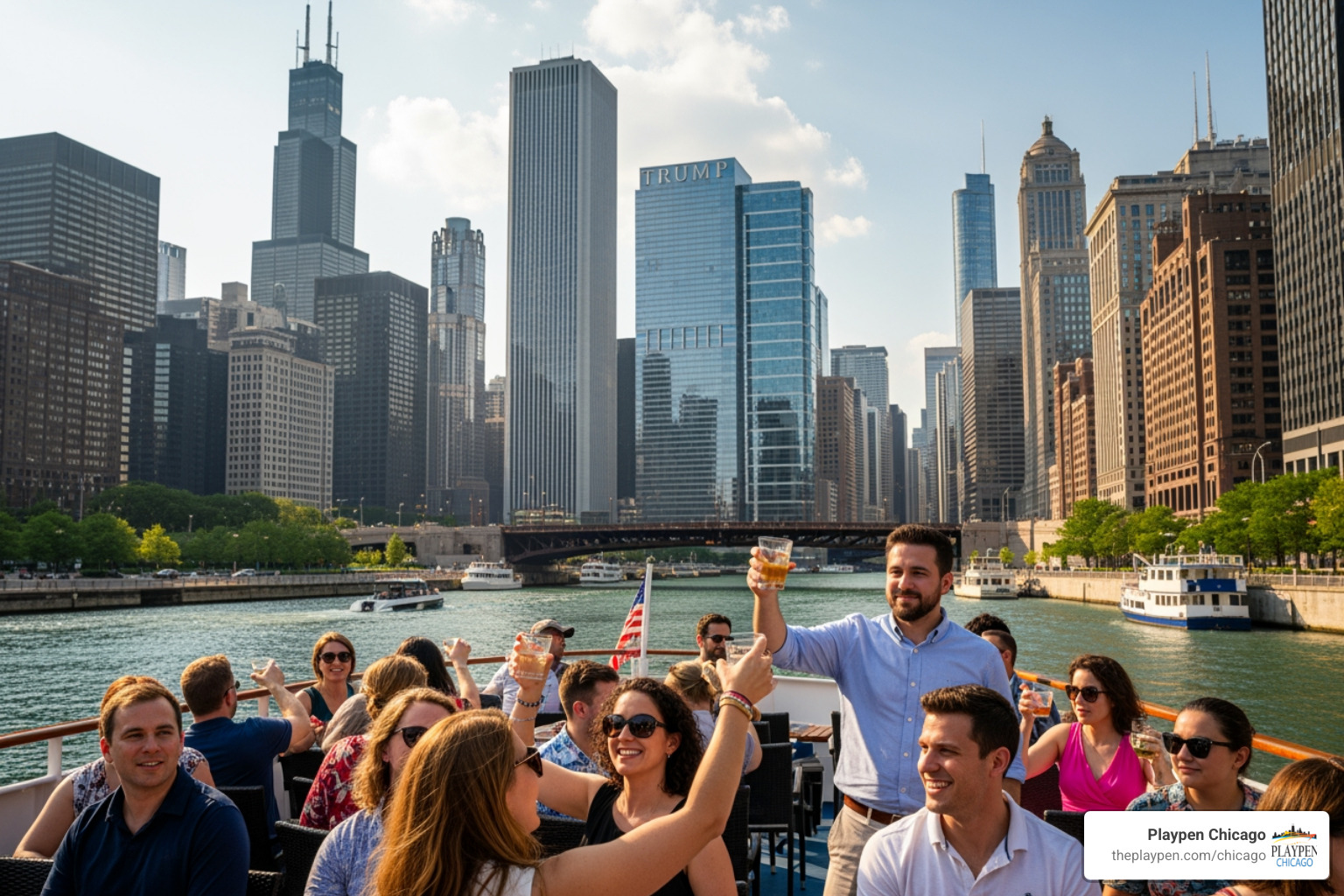 passengers enjoying drinks on a boat deck - is alcohol allowed on boats in chicago