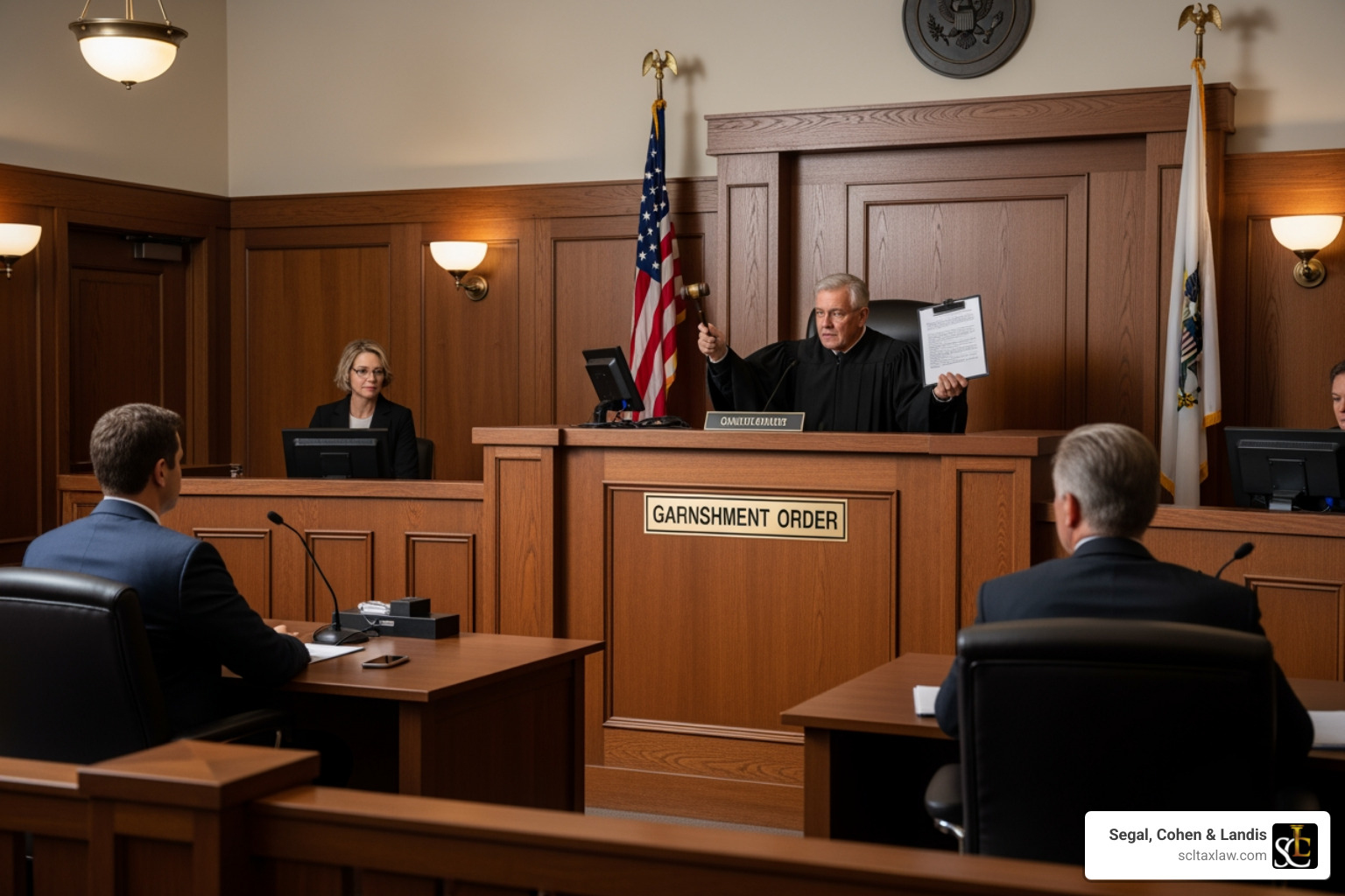 Courtroom setting where a judge issues a garnishment order - can a creditor garnish my wages after 7 years