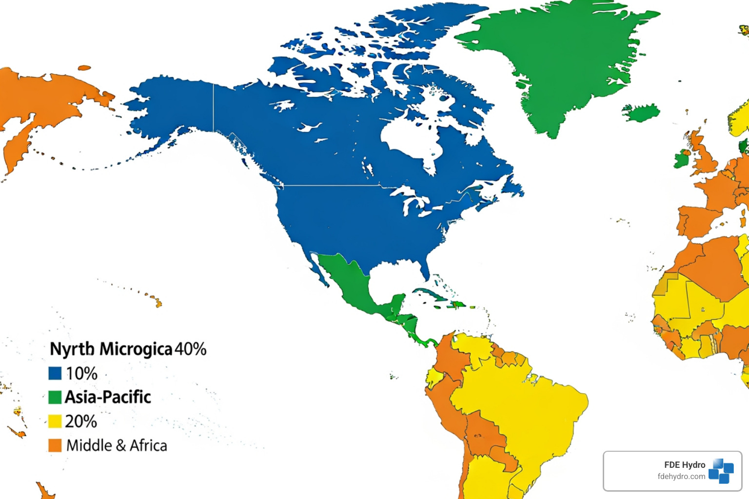 Global Hybrid Microgrid Market Share: North America 40%, Europe 30%, Asia-Pacific 20%, Middle East & Africa 10% - hybrid microgrid market