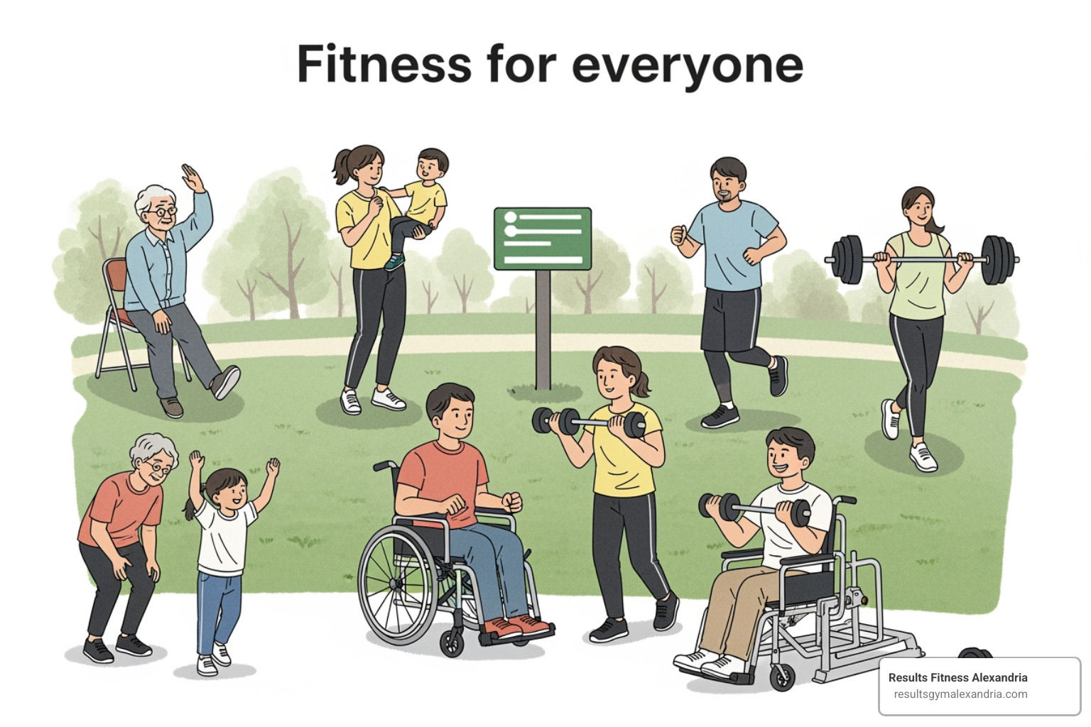 A split image showing a standard pushup next to a modified wall pushup and an incline pushup on a bench, demonstrating accessibility - Fitness for everyone