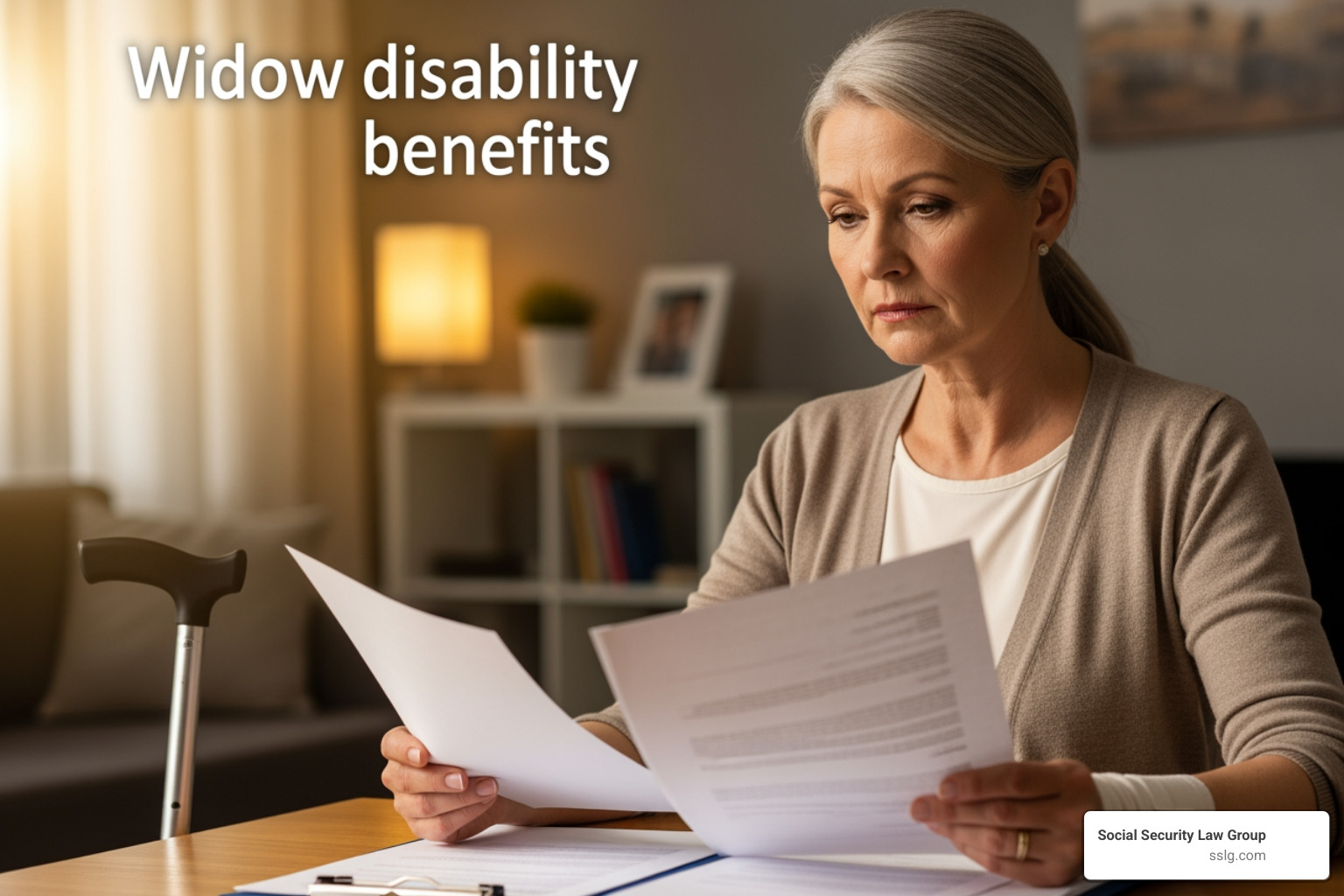 Social Security card on a table with a pen - Widow disability benefits