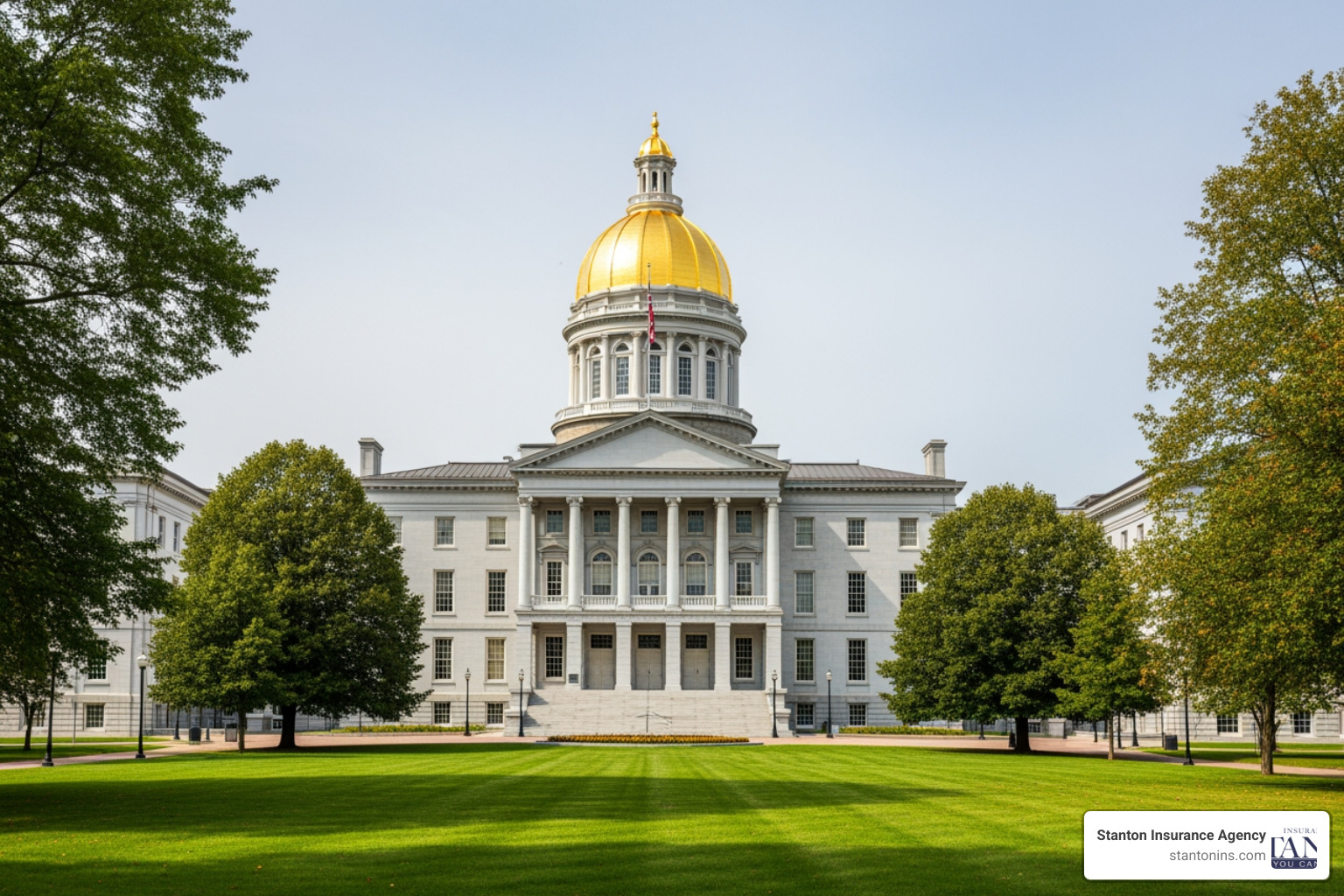 The New Hampshire State House in Concord, where the Financial Responsibility Act (RSA 264) was established to protect the public on the roadways - new hampshire auto insurance law The New Hampshire State House in Concord, where the Financial Responsibility Act (RSA 264) was established to protect the public on the roadways - new hampshire auto insurance law