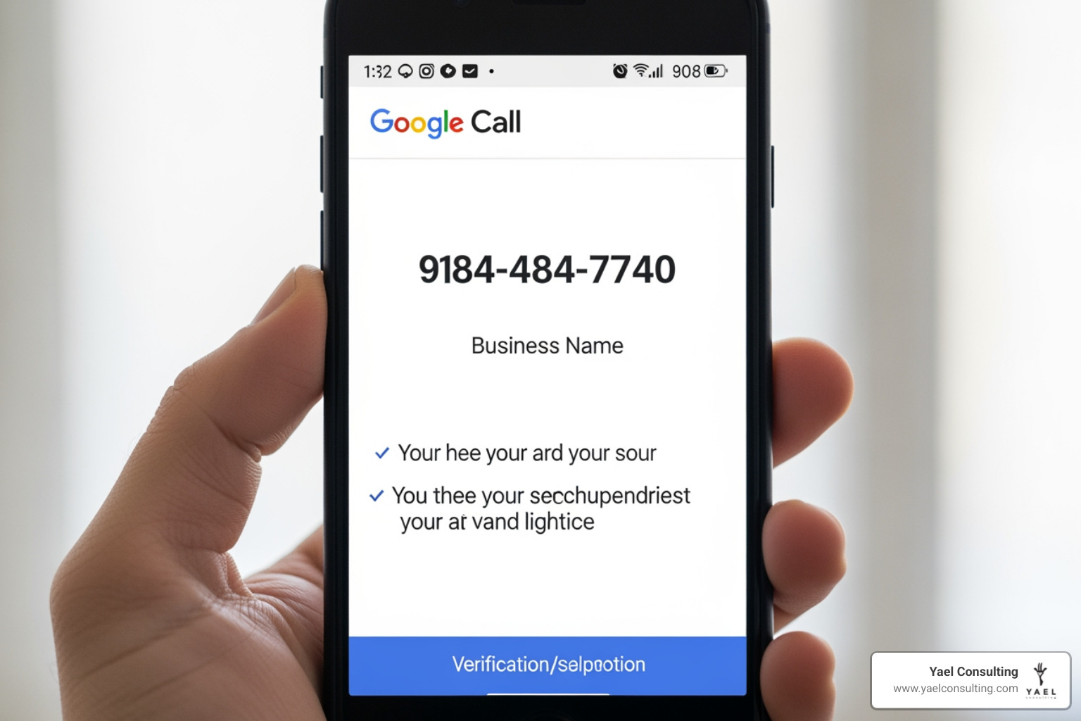 anatomy of a Google Call Ad showing the phone number as the main headline, the business name, two description lines, and a verification URL - call only ads for lawyers anatomy of a Google Call Ad showing the phone number as the main headline, the business name, two description lines, and a verification URL - call only ads for lawyers
