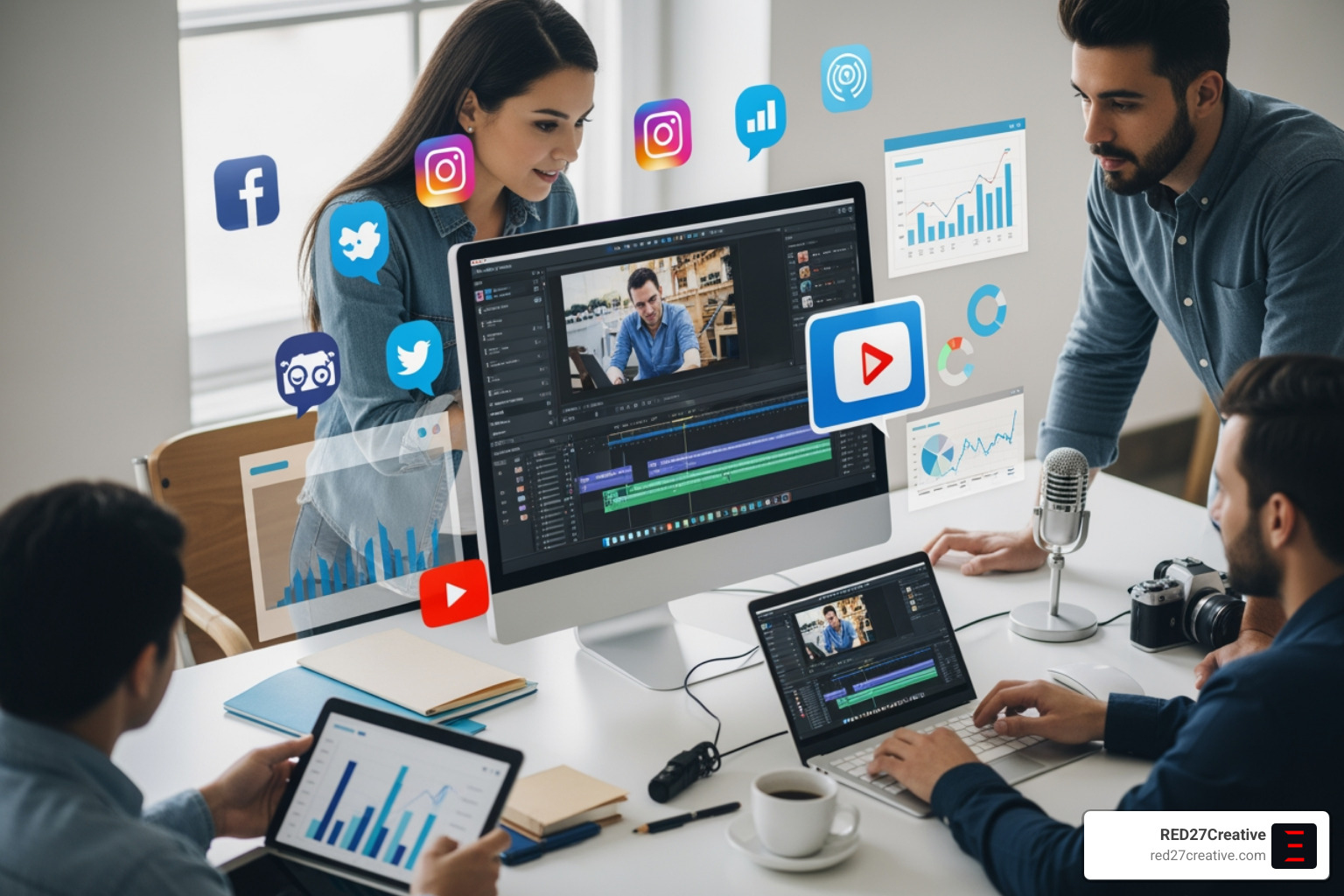 Comparison of video types for different funnel stages showing Social Media for Awareness, Content Marketing for Education, and Conversion Videos for Sales - digital marketing video editing Comparison of video types for different funnel stages showing Social Media for Awareness, Content Marketing for Education, and Conversion Videos for Sales - digital marketing video editing