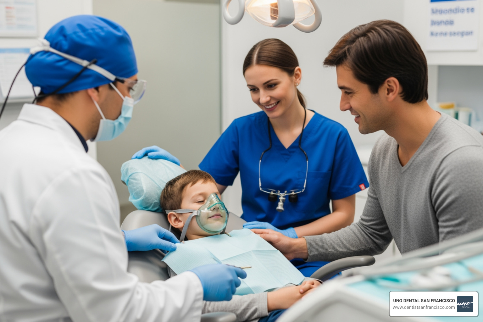 Dental monitoring equipment including a pulse oximeter, blood pressure cuff, and capnography monitor, all showing stable vital signs for a pediatric patient - child dental sedation Dental monitoring equipment including a pulse oximeter, blood pressure cuff, and capnography monitor, all showing stable vital signs for a pediatric patient - child dental sedation