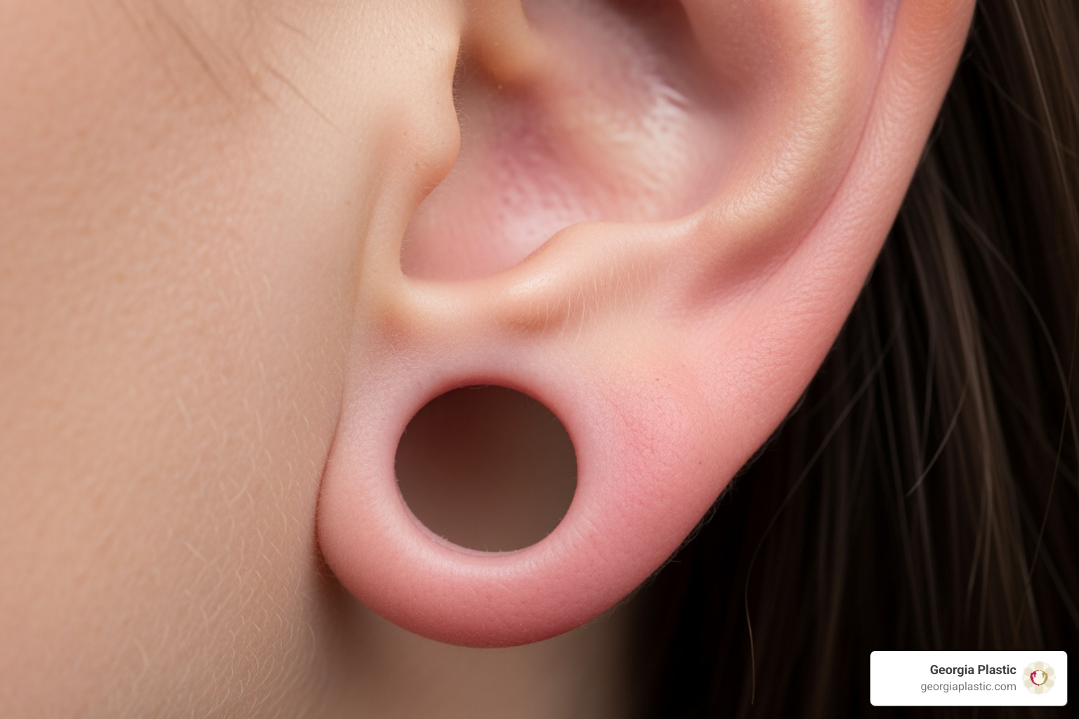 Stretched earlobe from gauges - earlobe repair Stretched earlobe from gauges - earlobe repair