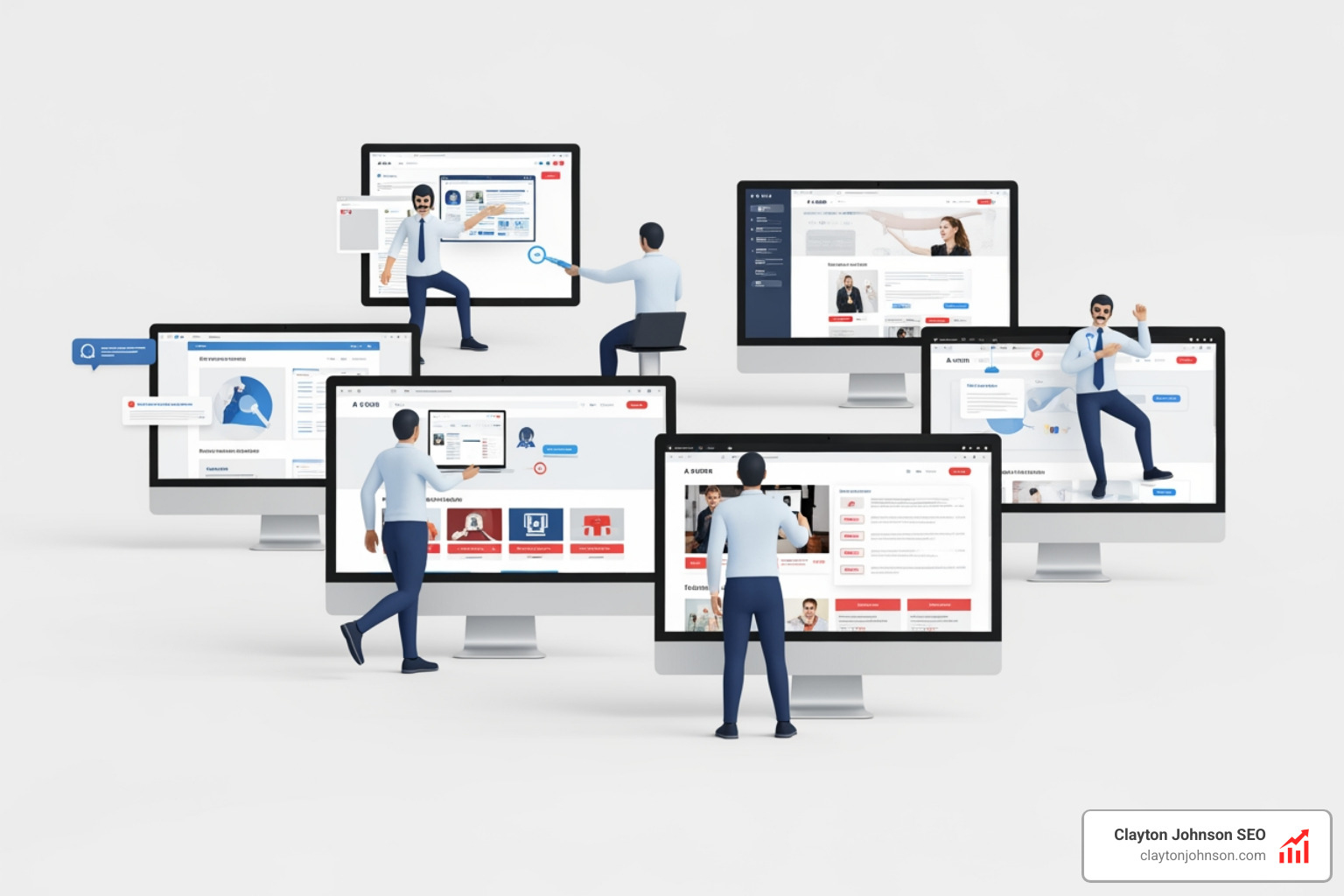 Illustration of AI agents acting as autonomous assistants, moving between different web platforms to perform research, compare prices, and execute transactions on behalf of a human user - zero-click ai search Illustration of AI agents acting as autonomous assistants, moving between different web platforms to perform research, compare prices, and execute transactions on behalf of a human user - zero-click ai search