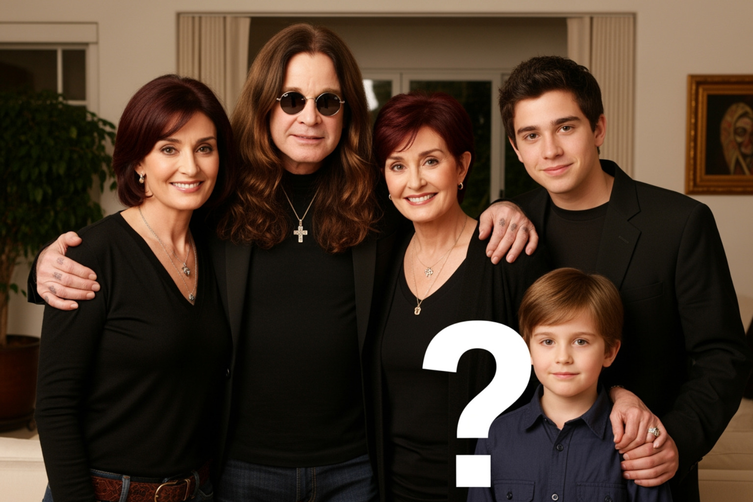The Osbourne family in the early 2000s, showing Sharon, Ozzy, Kelly, and Jack, highlighting the missing presence of the eldest sister during their reality TV peak - aimee osbourne