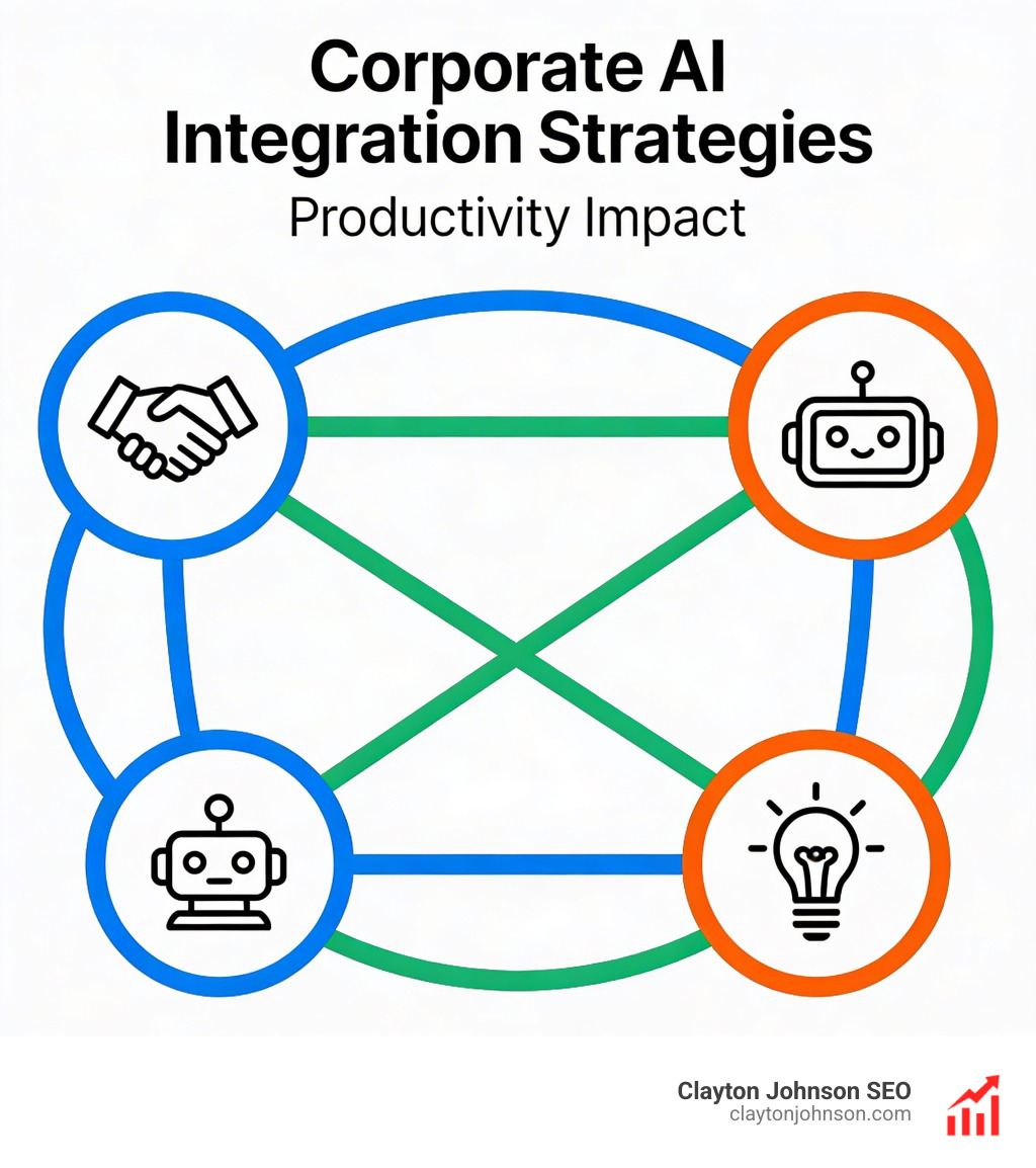 Global business connectivity network showing data flowing between international hubs, symbolizing the $4.4 trillion productivity potential of AI integration - corporate ai integration strategies